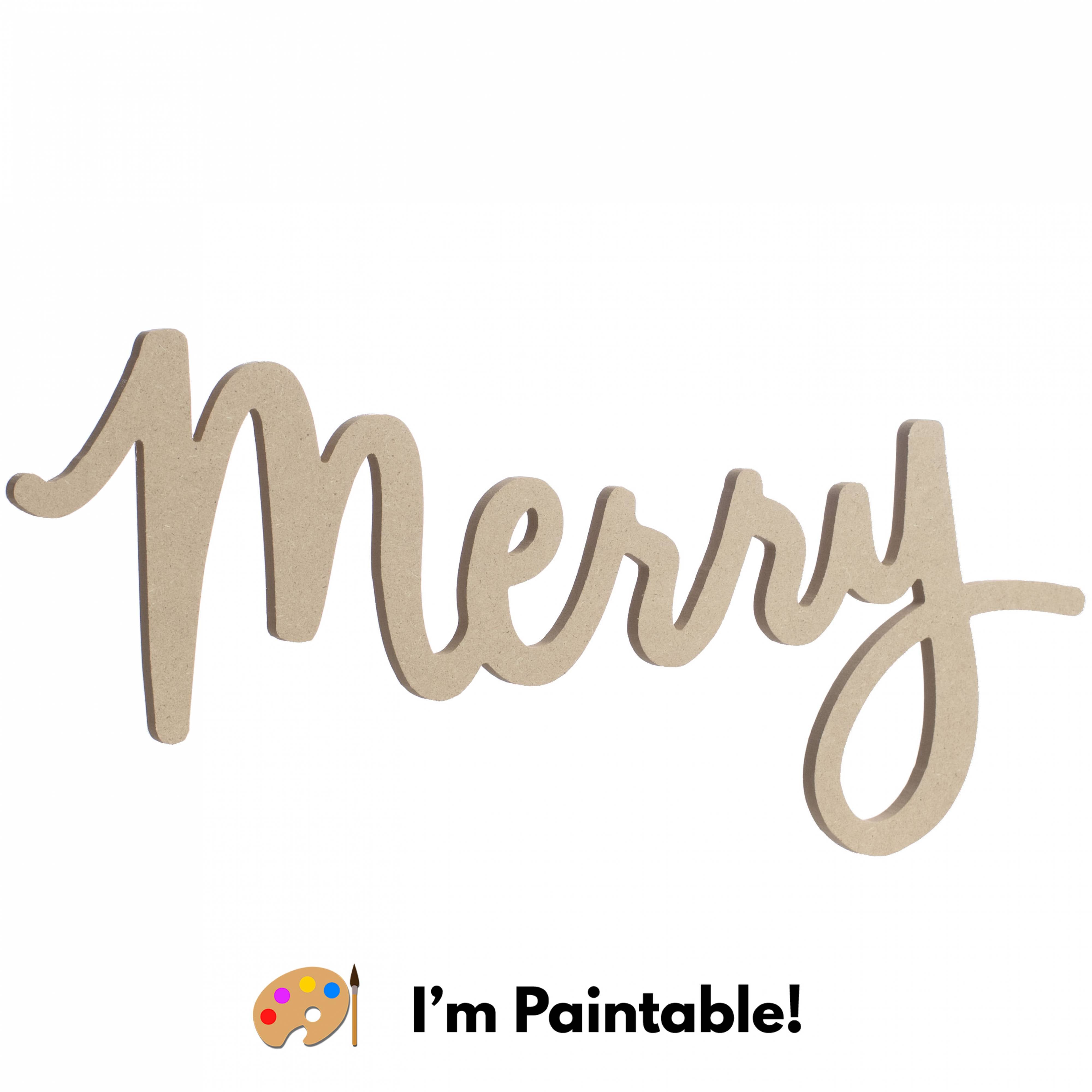 16" MDF Unfinished Cutout: Merry