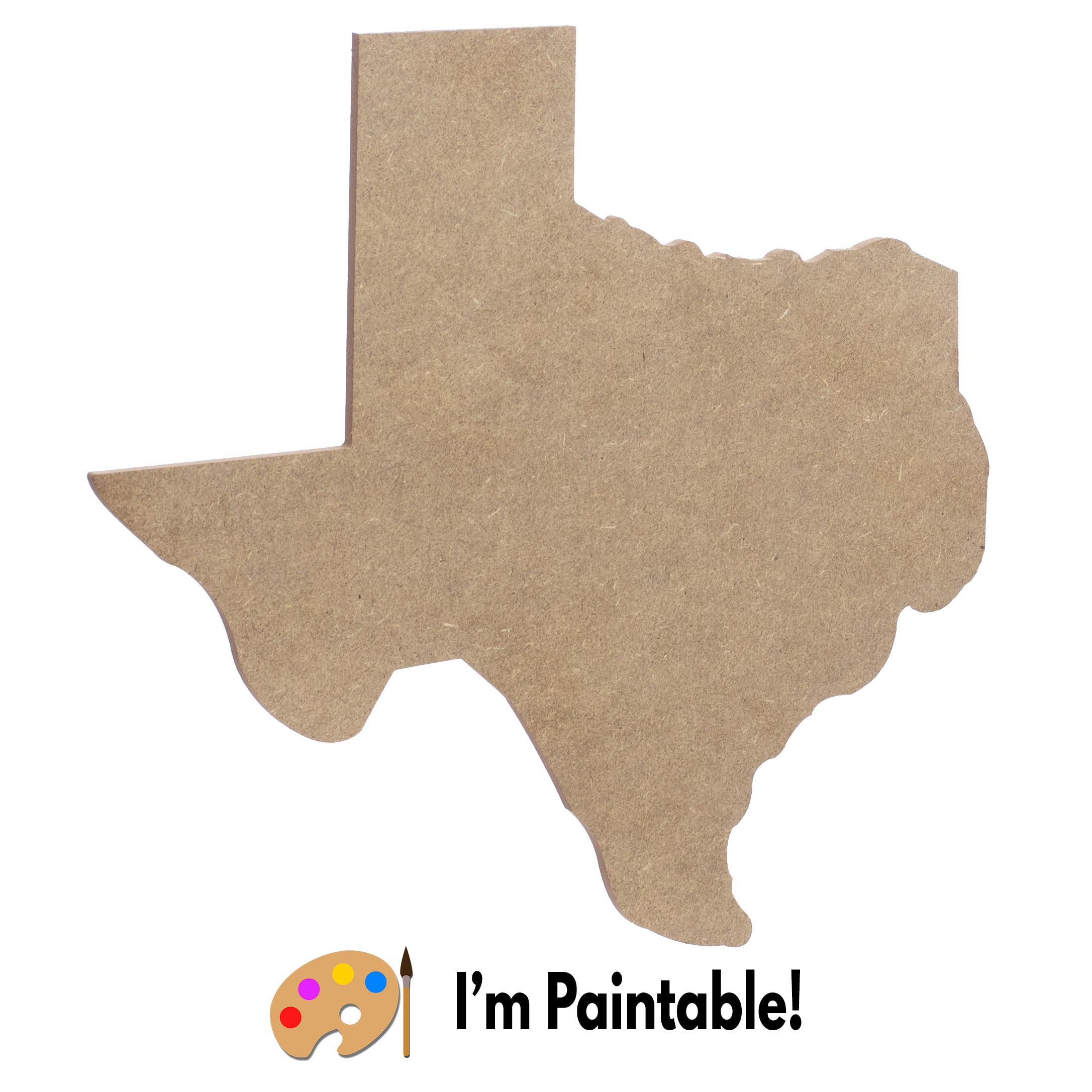 12" MDF Unfinished Shape: Texas State