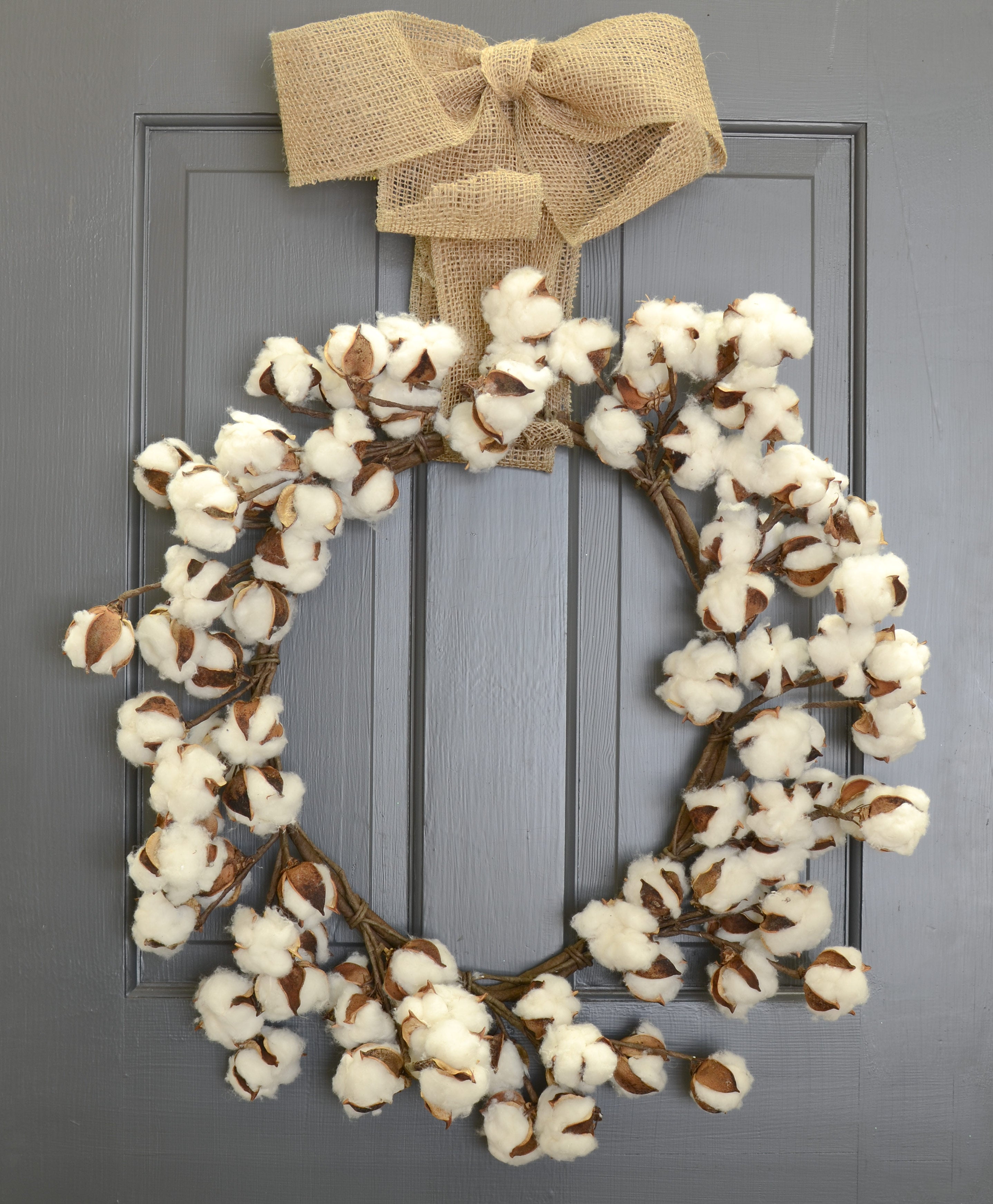 20" Cotton Boll Wreath
