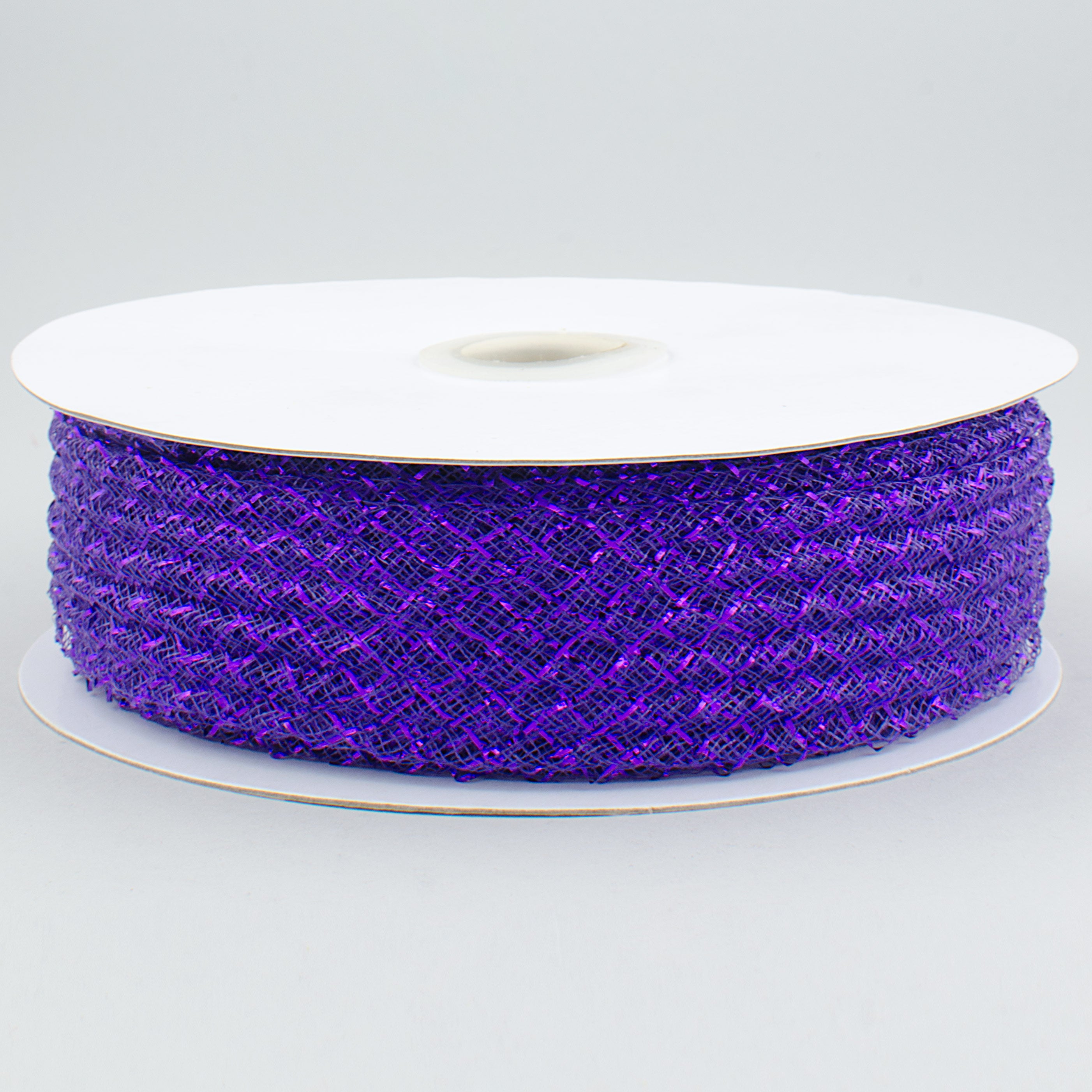 1.5" Deco Flex Mesh Ribbon: Metallic Purple (30 Yards)