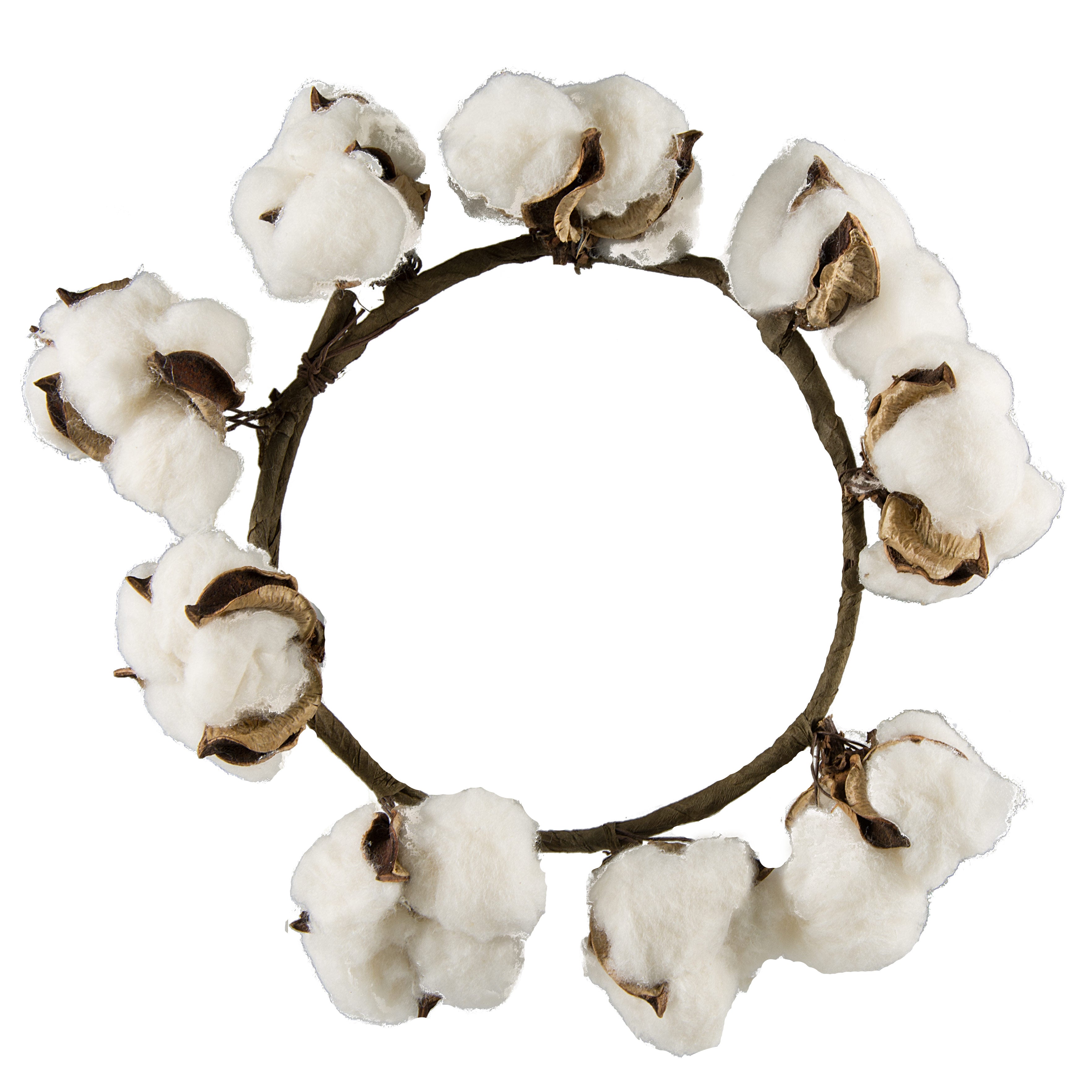 5" Cotton Boll Candle Ring