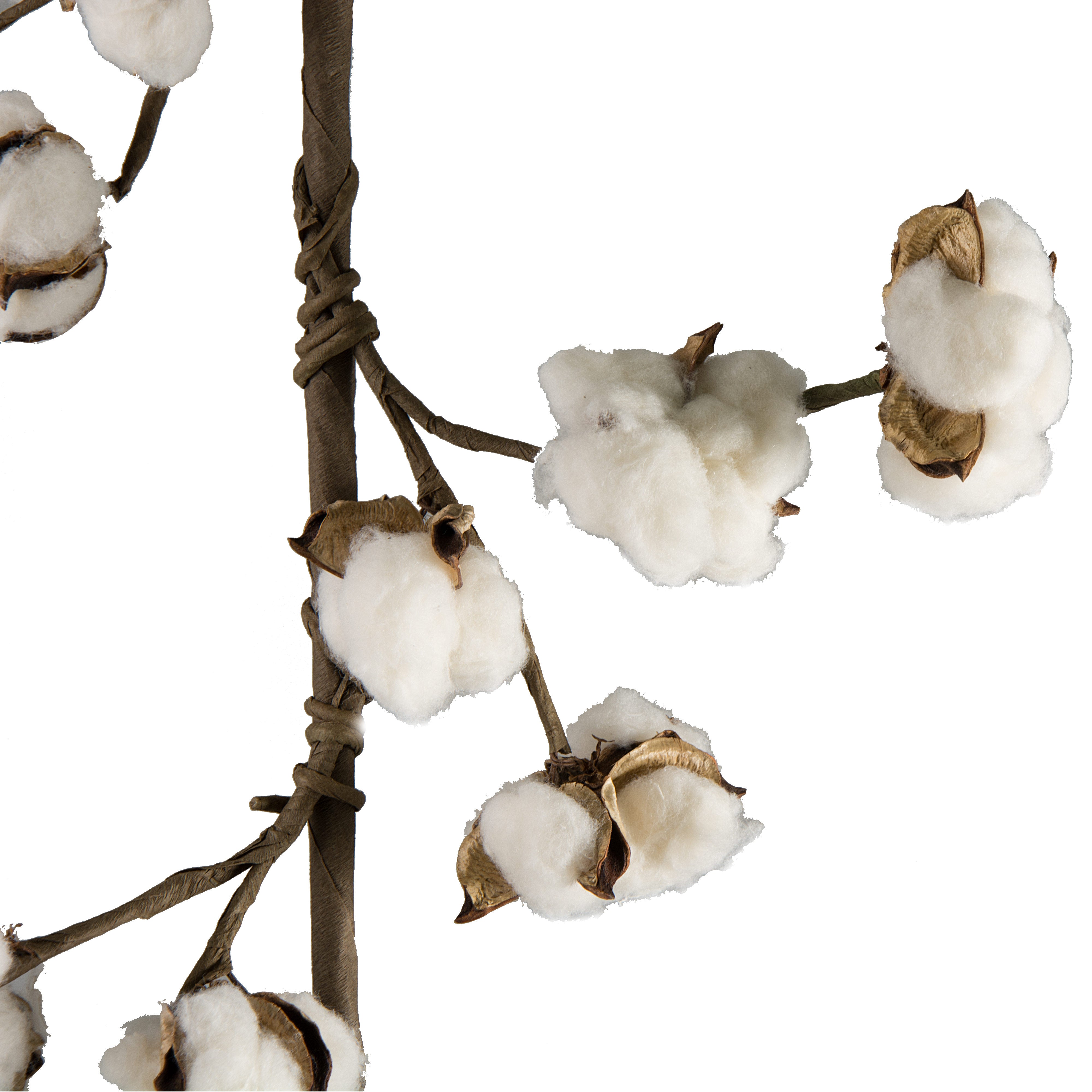 5" Natural Cotton Boll Garland