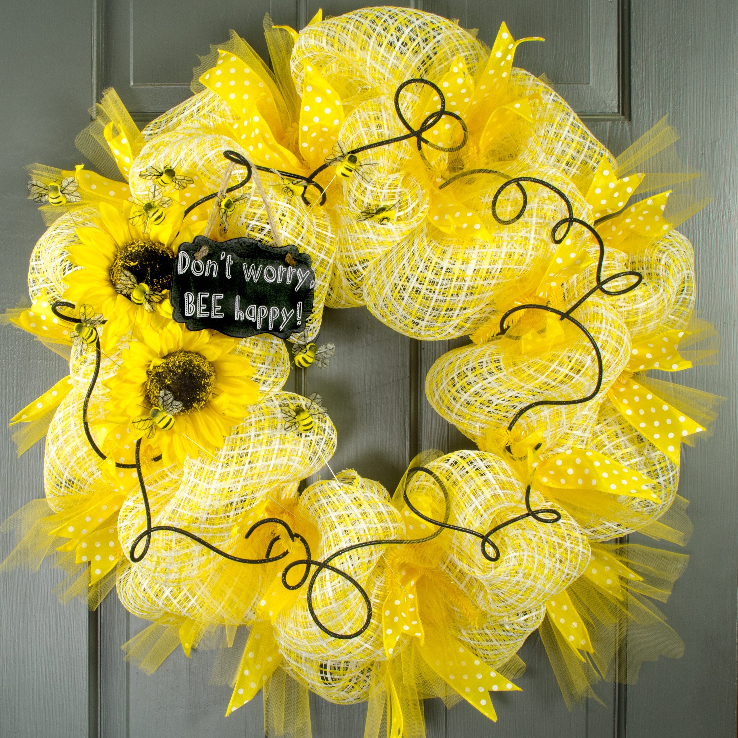 1.5" Yellow Bumble Bee On Wire (Set of 24)