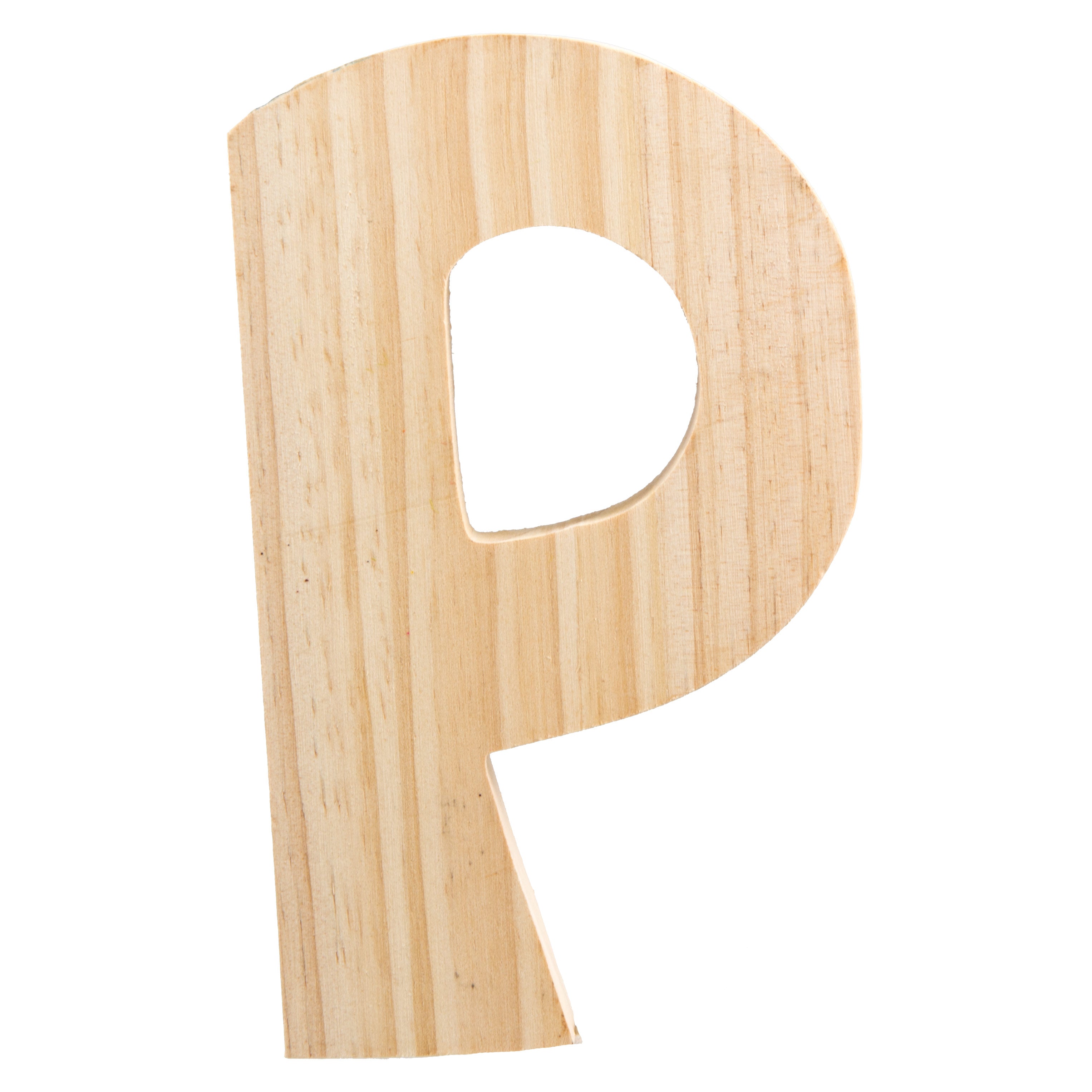 7.75" Chunky Wooden Letter: P