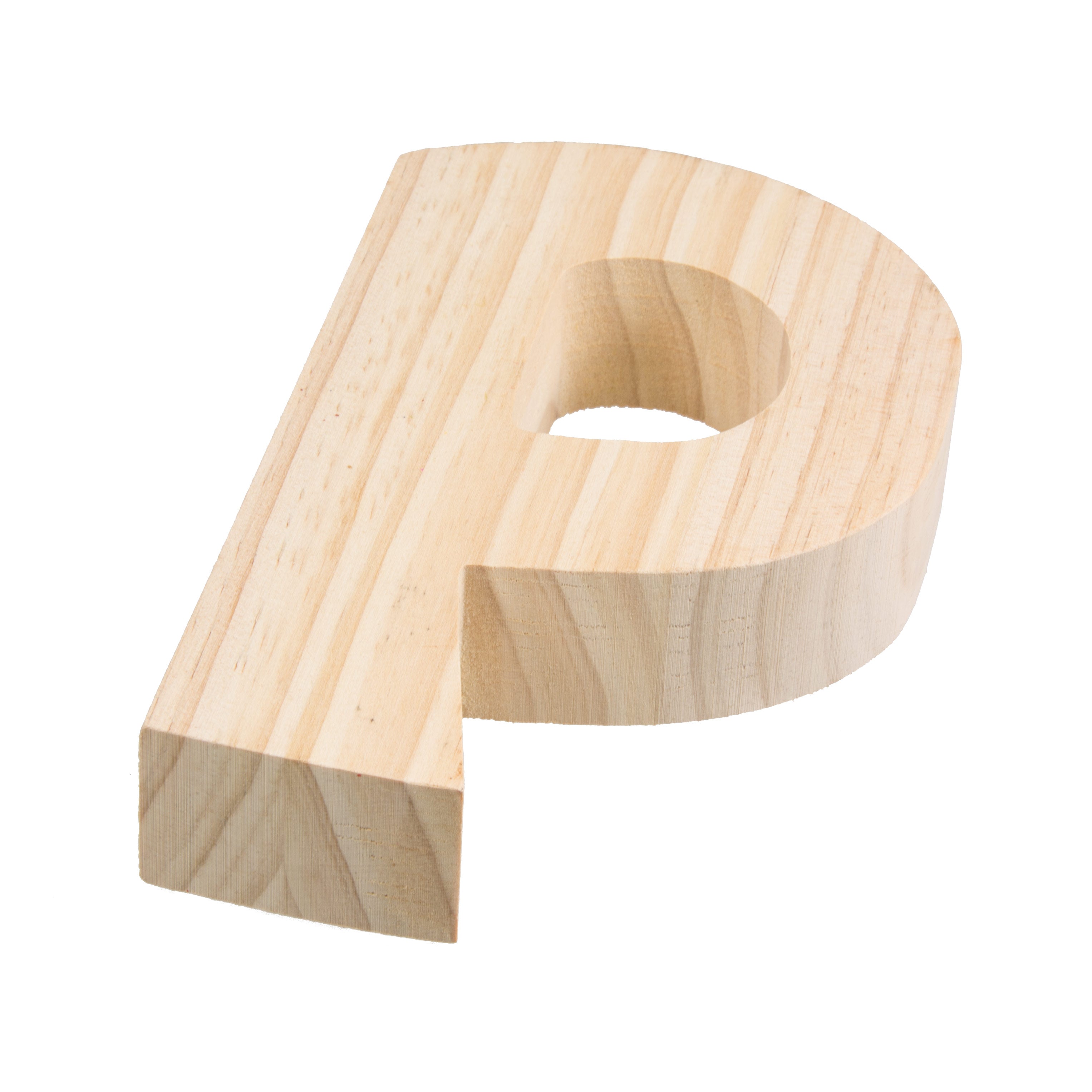 7.75" Chunky Wooden Letter: P