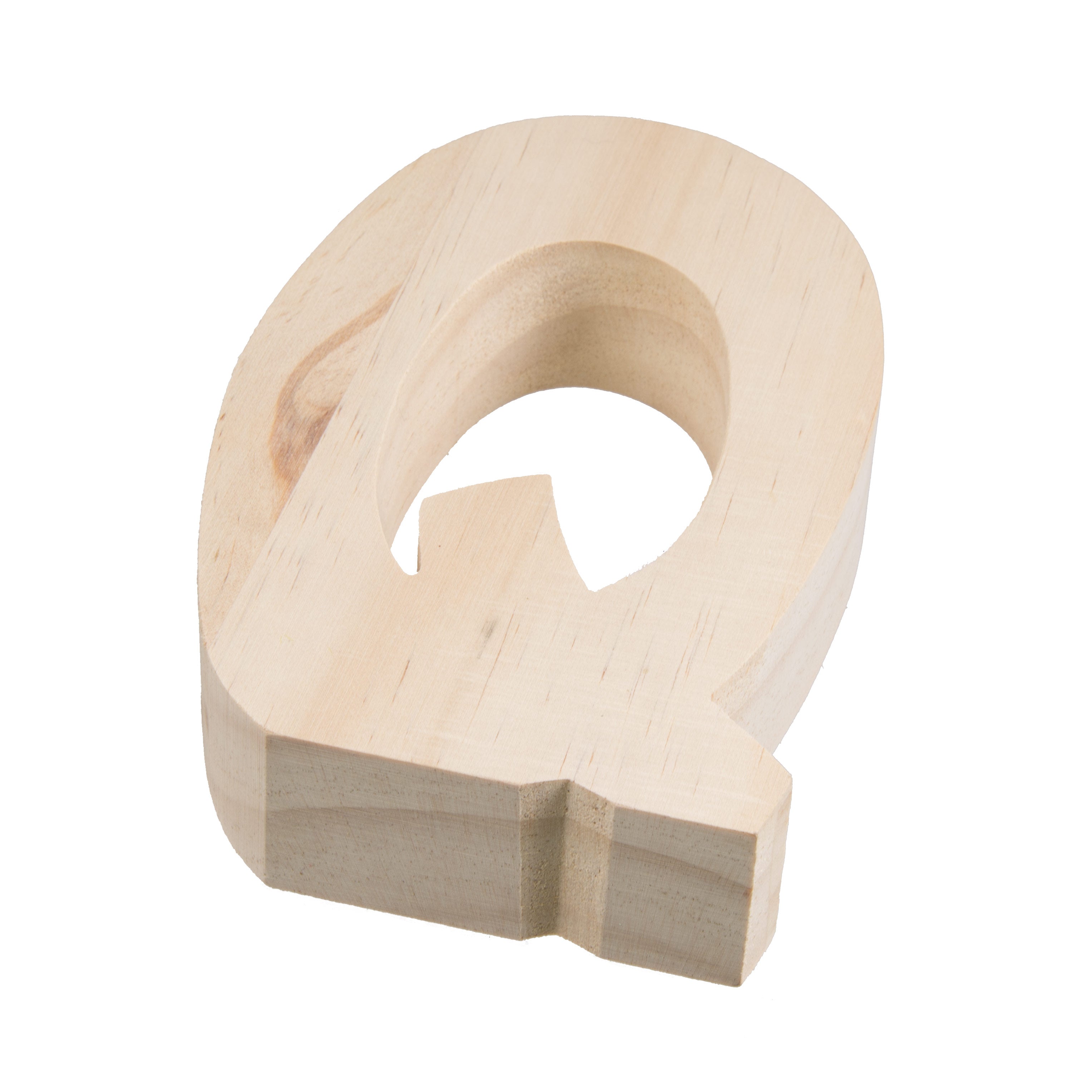 7.75" Chunky Wooden Letter: Q