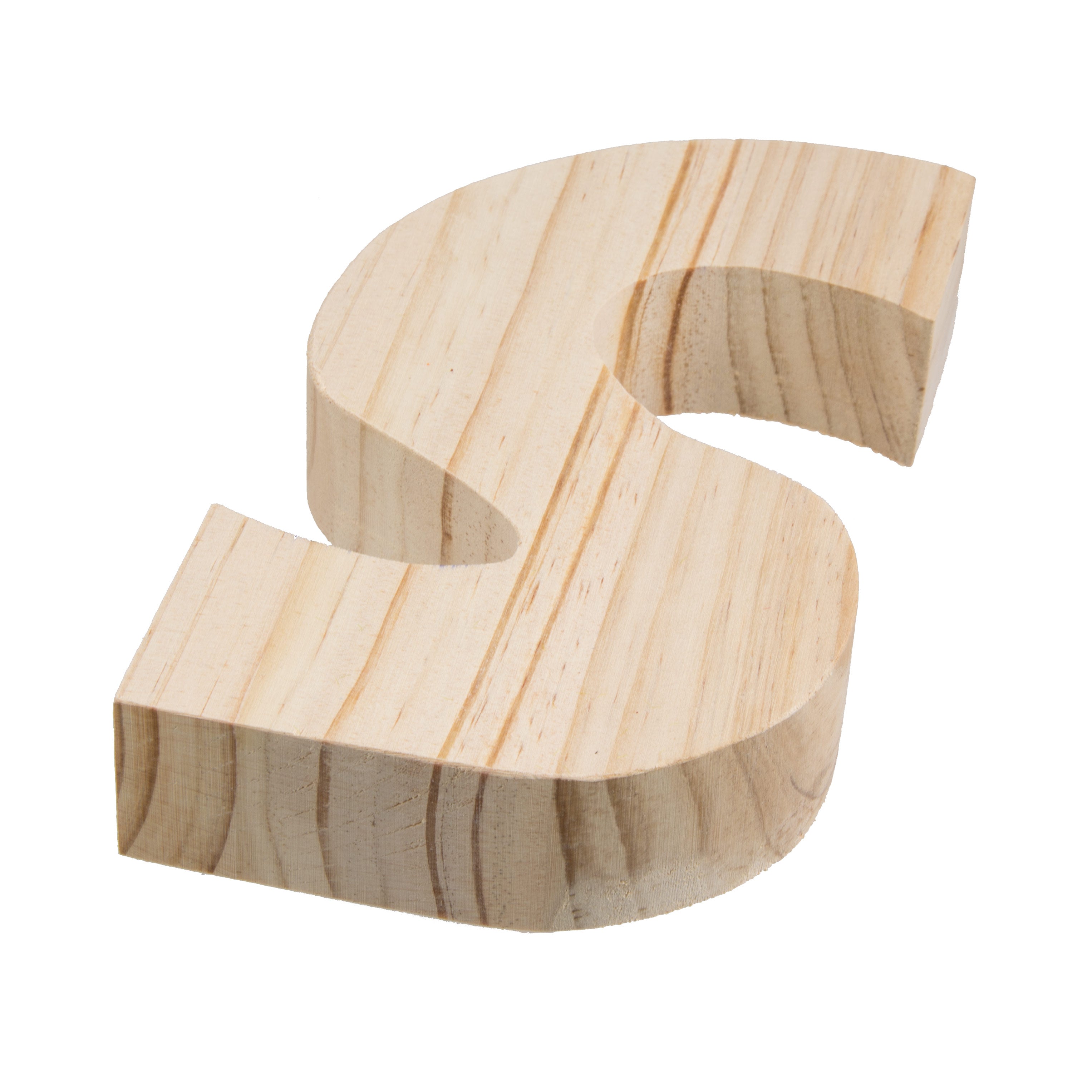 7.75" Chunky Wooden Letter: S