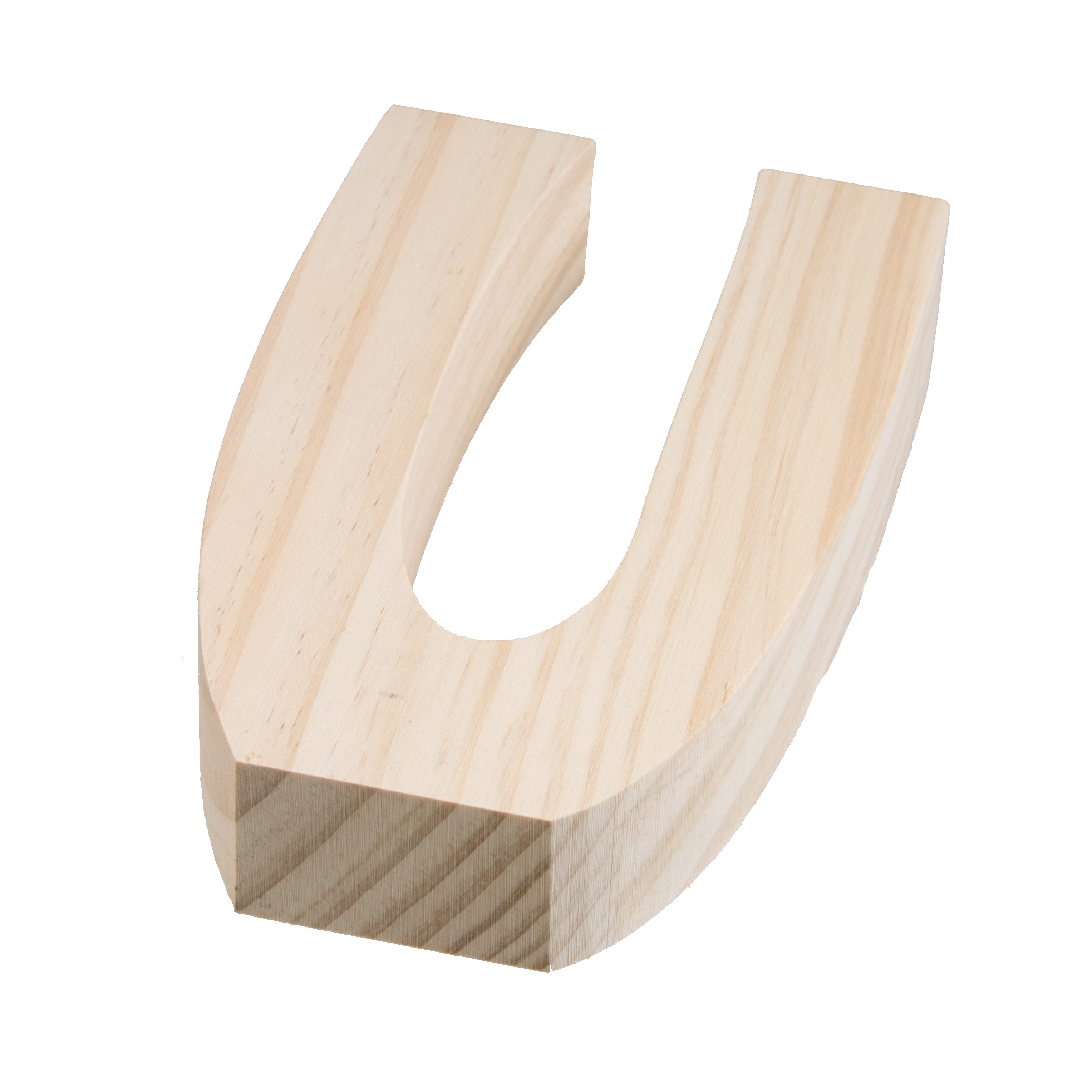 7.75" Chunky Wooden Letter: U
