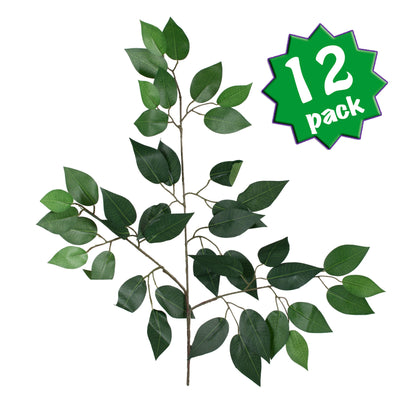 23" Silk Ficus Spray: Green (12)