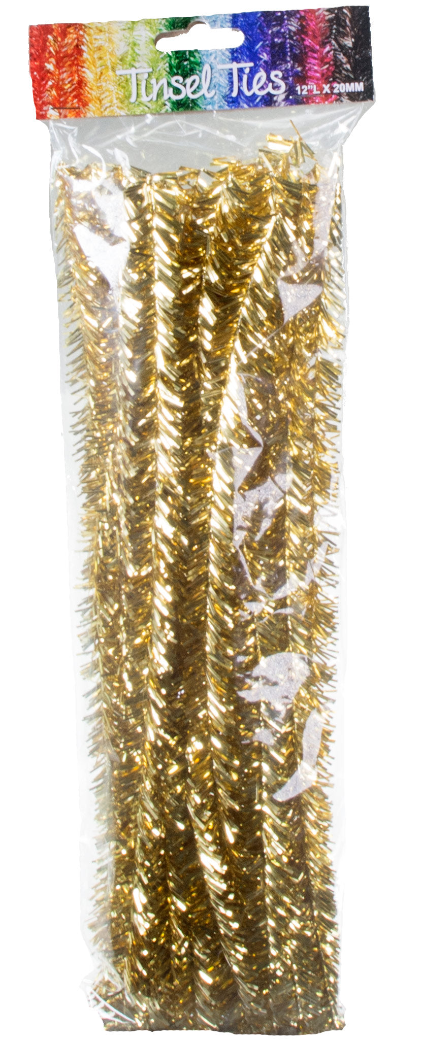 20mm Tinsel Tie Stems: Metallic Gold (25)