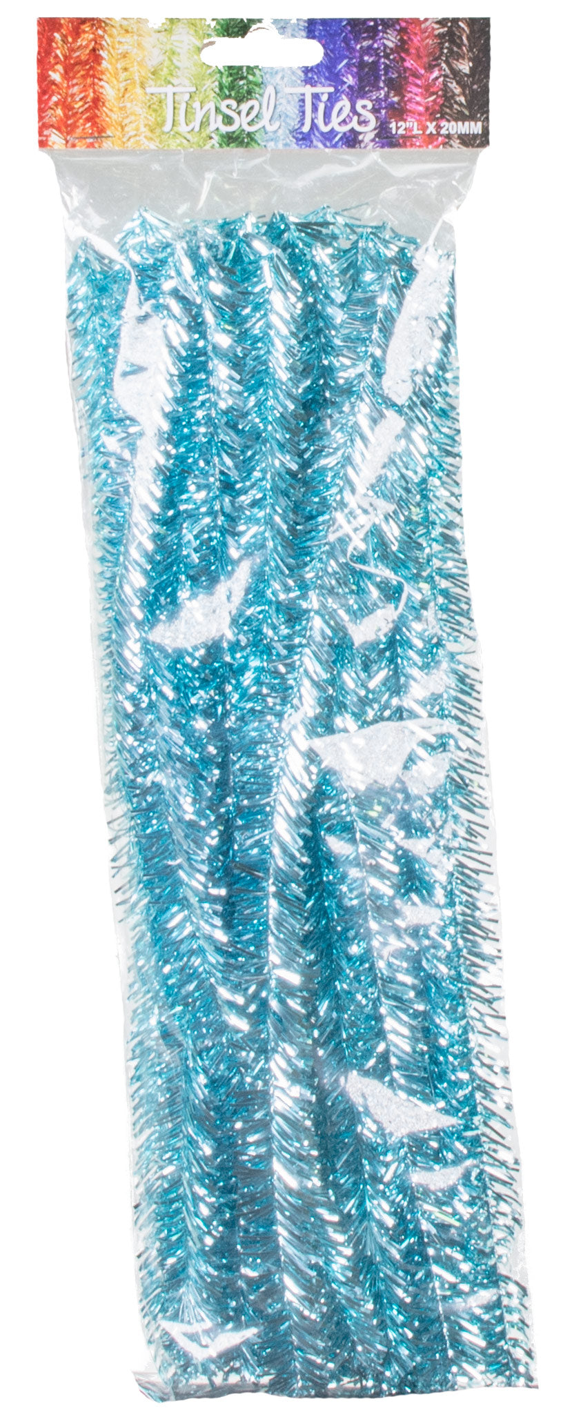 20mm Tinsel Tie Stems: Metallic Turquoise (25)