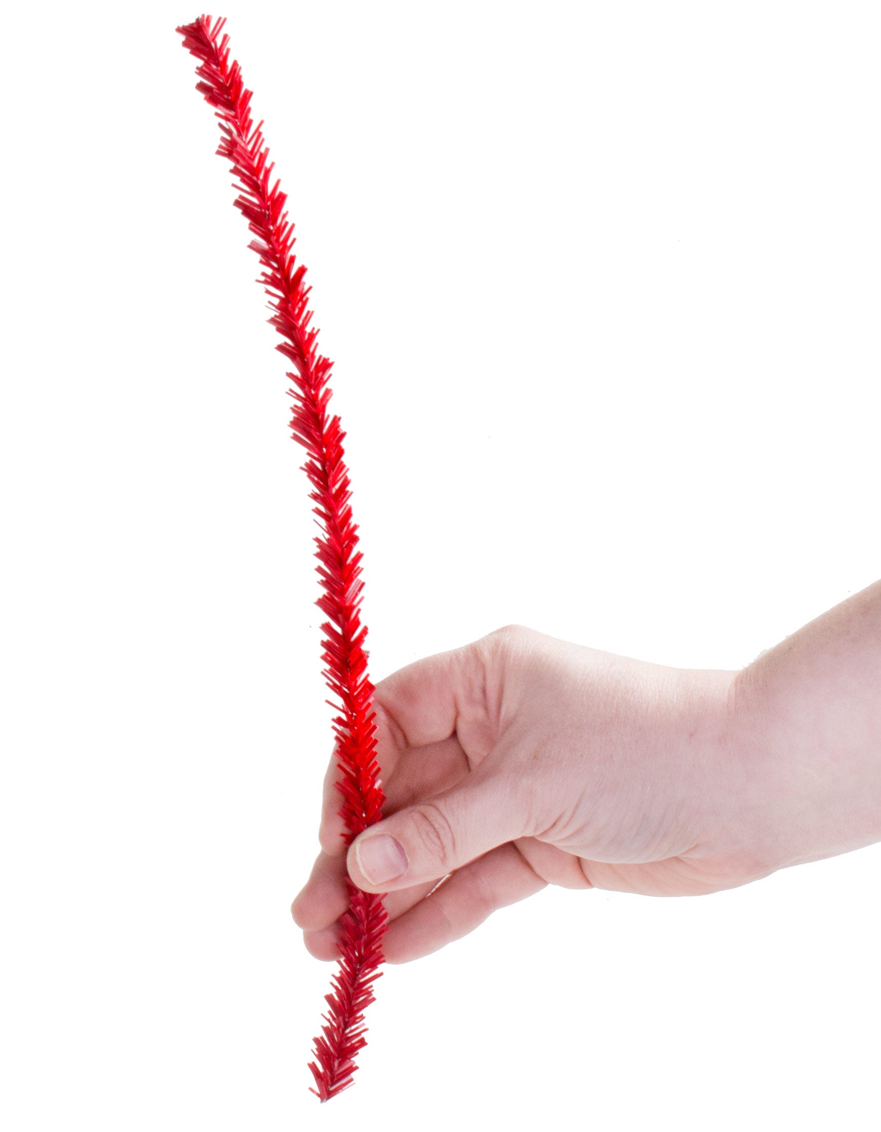 20mm Tinsel Tie Stems: Red (25)