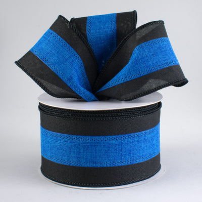 2.5" Police Support Ribbon: Black & Blue (10 Yards)