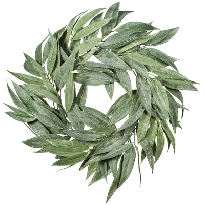 27" Bay Leaf Wreath: Green