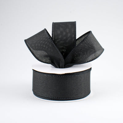 1.5" Royal Canvas Ribbon: Black (10 Yards)