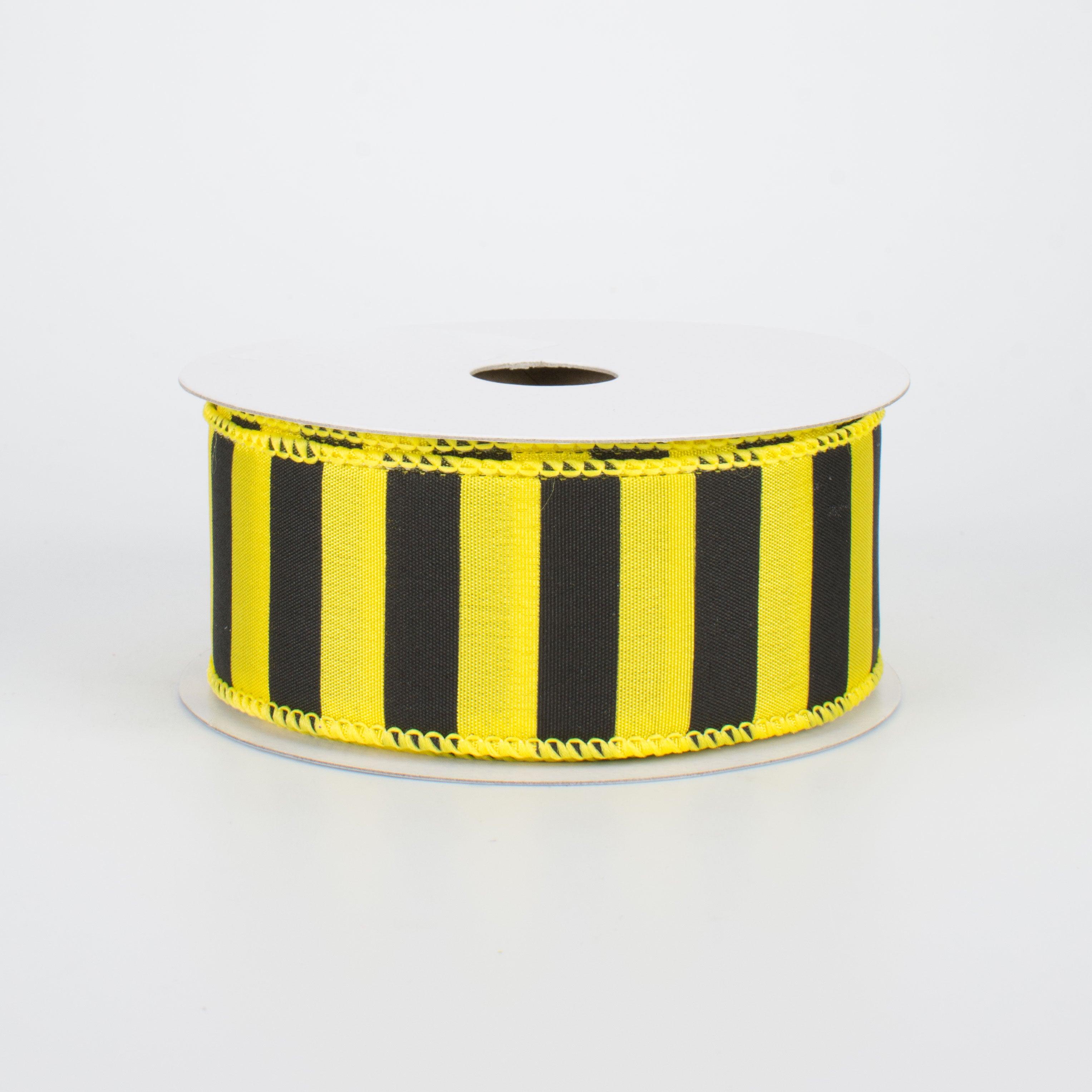 1.5" Medium Stripe Ribbon: Yellow & Black (10 Yards)