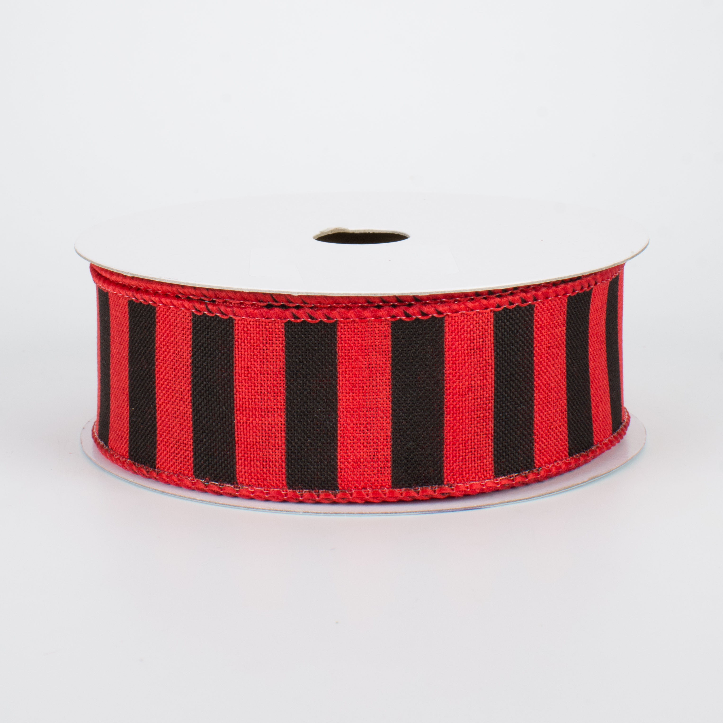 1.5" Medium Stripe Canvas Ribbon: Red & Black (10 Yards)