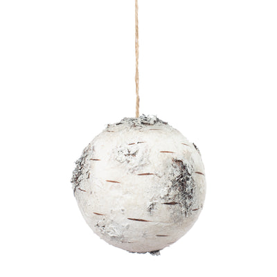 3.5" Snow Birch Ball Ornament