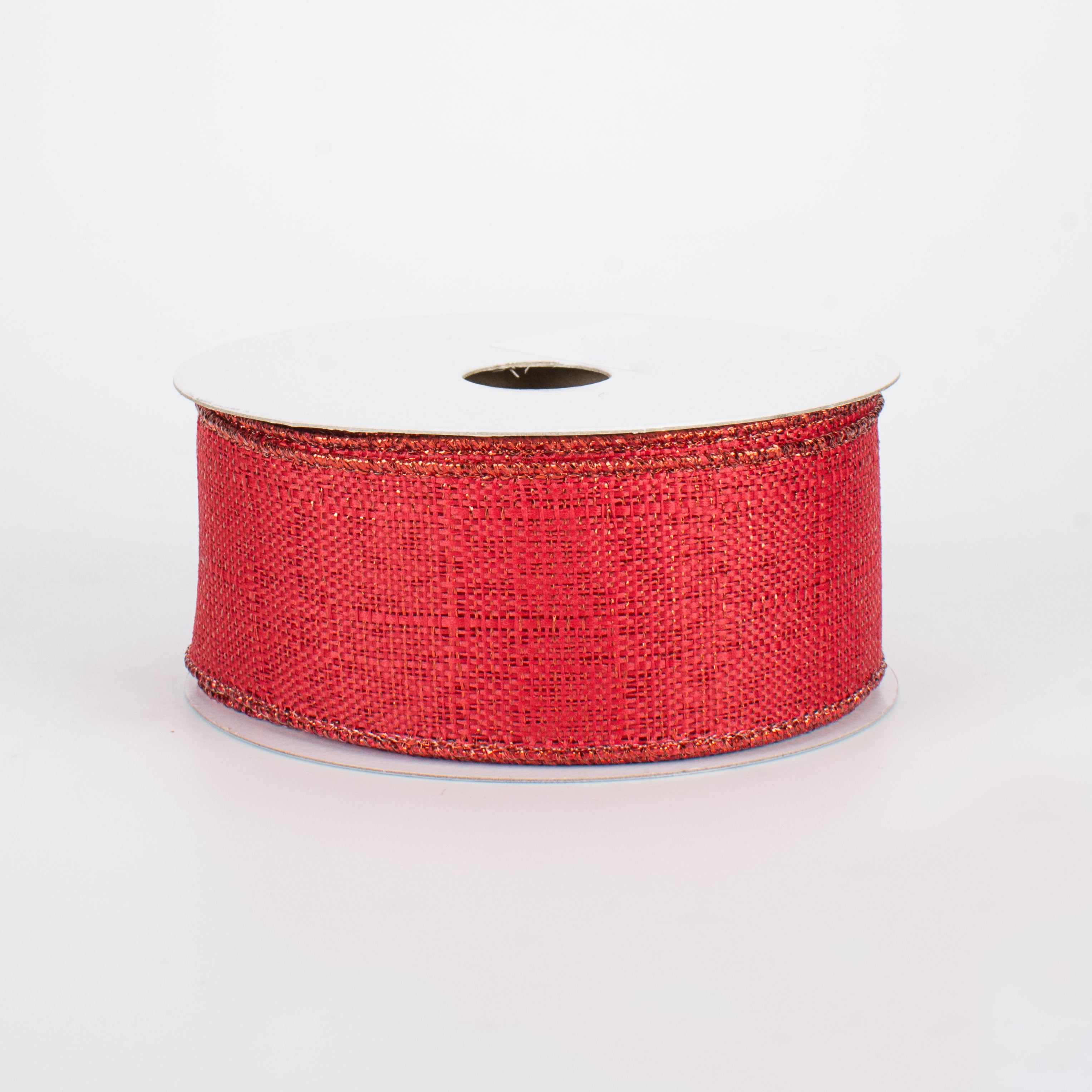 1.5" Metallic Royal Canvas Ribbon: Red (10 Yards)