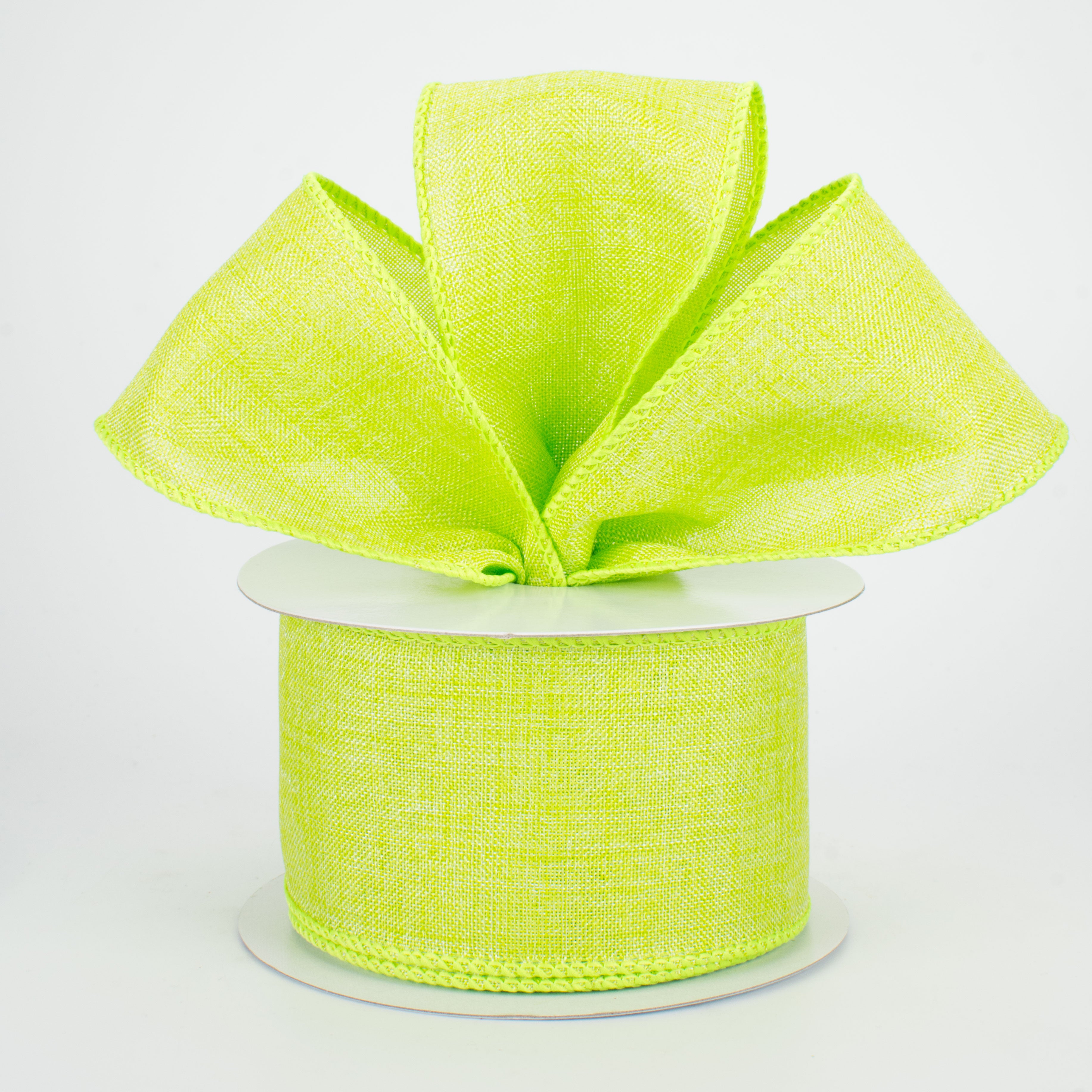 2.5" Shiny Canvas Ribbon: Lime Green (10 Yards)