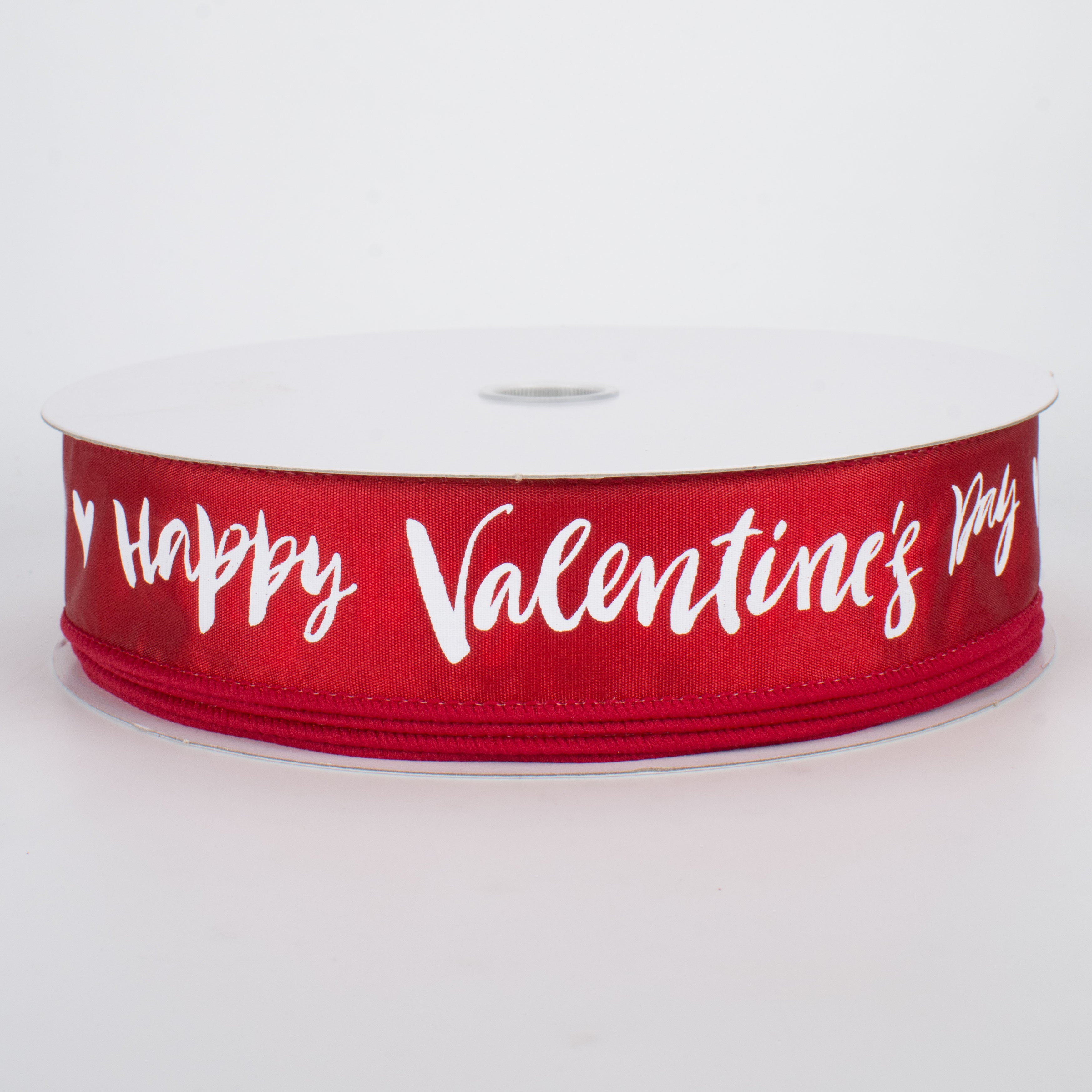 1.5" Happy Valentine's Day Ribbon: Red (50 Yards)