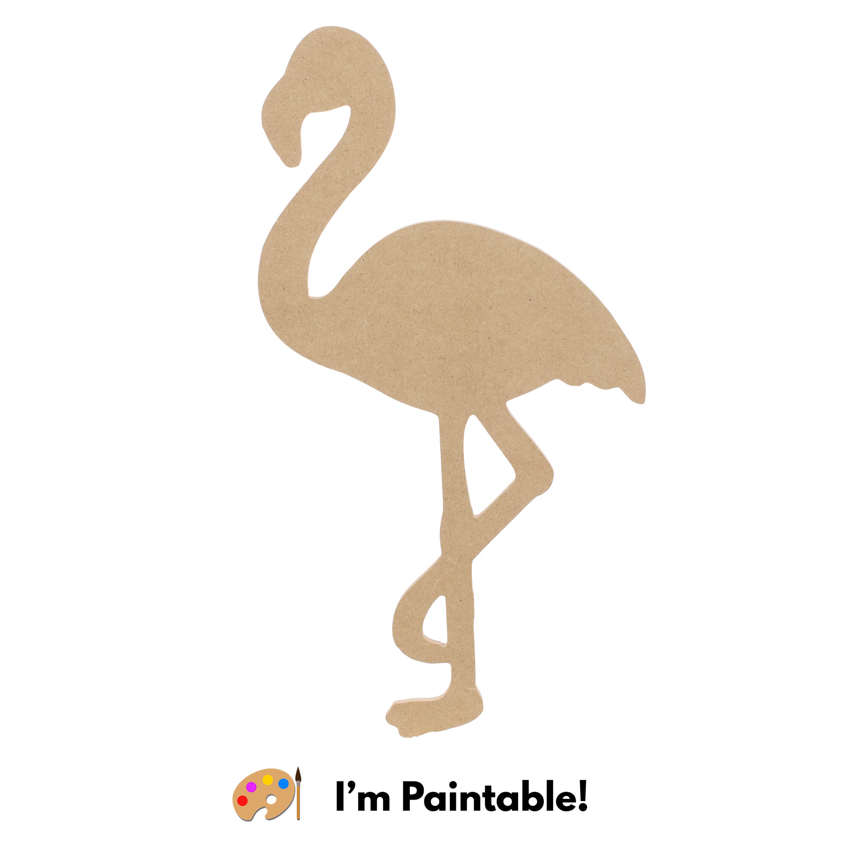14" MDF Unfinished Shape: Flamingo