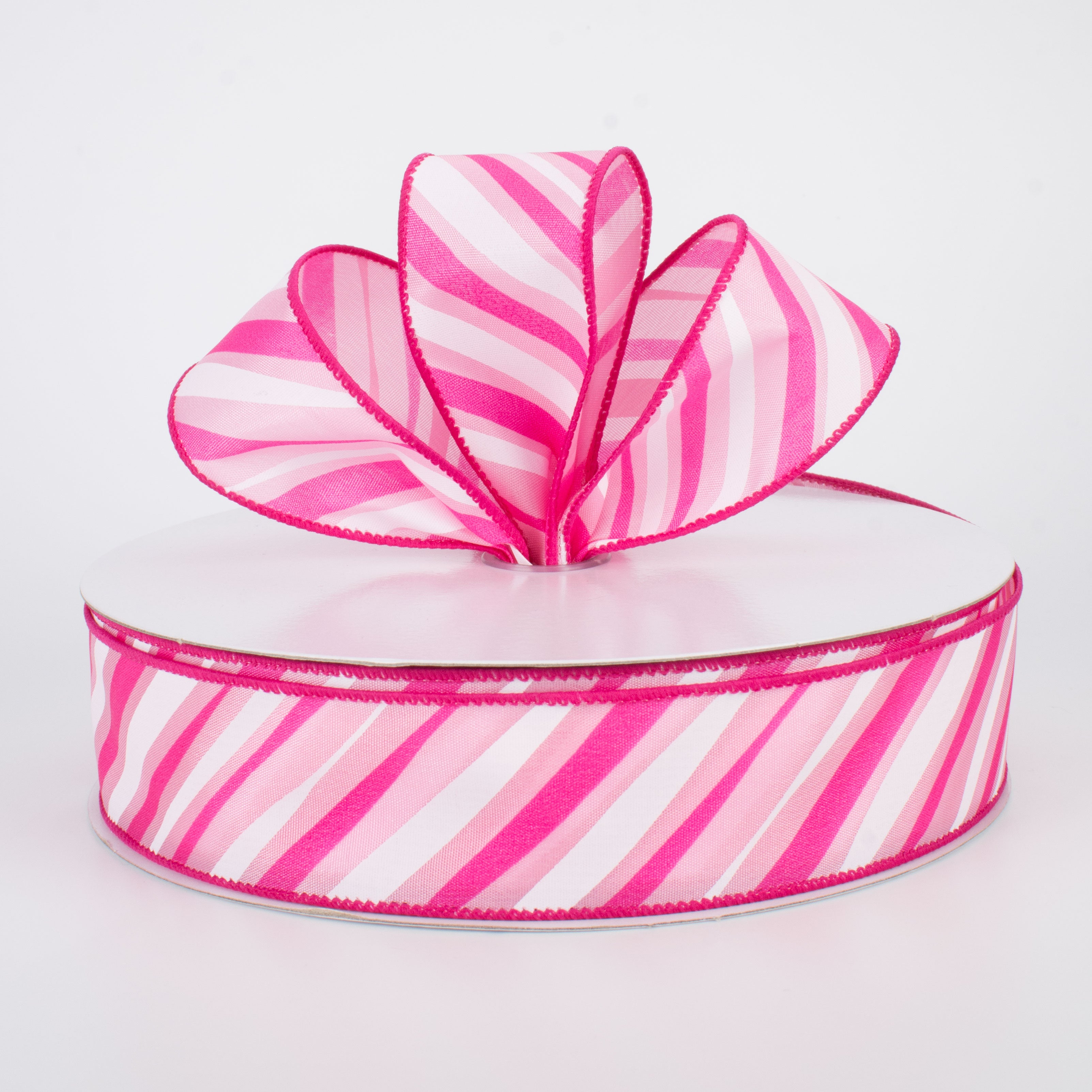1.5" Brushstroke Stripe Ribbon: Pink (50 Yards)