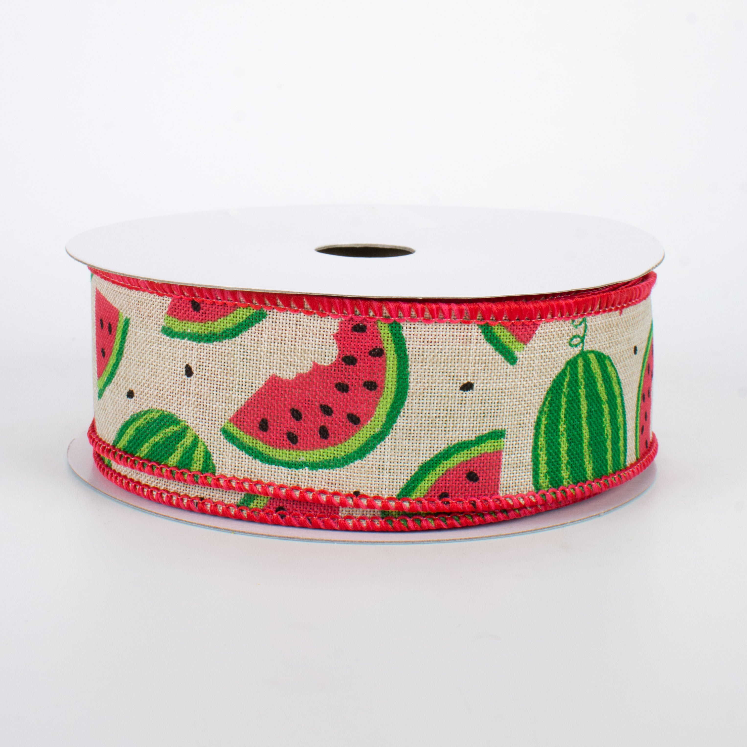 1.5" Watermelon Slices Ribbon: Natural (10 Yards)