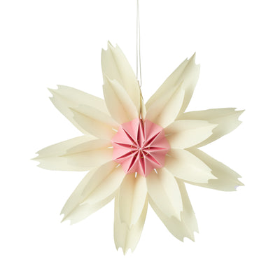 12" Hanging Linen Flower: White