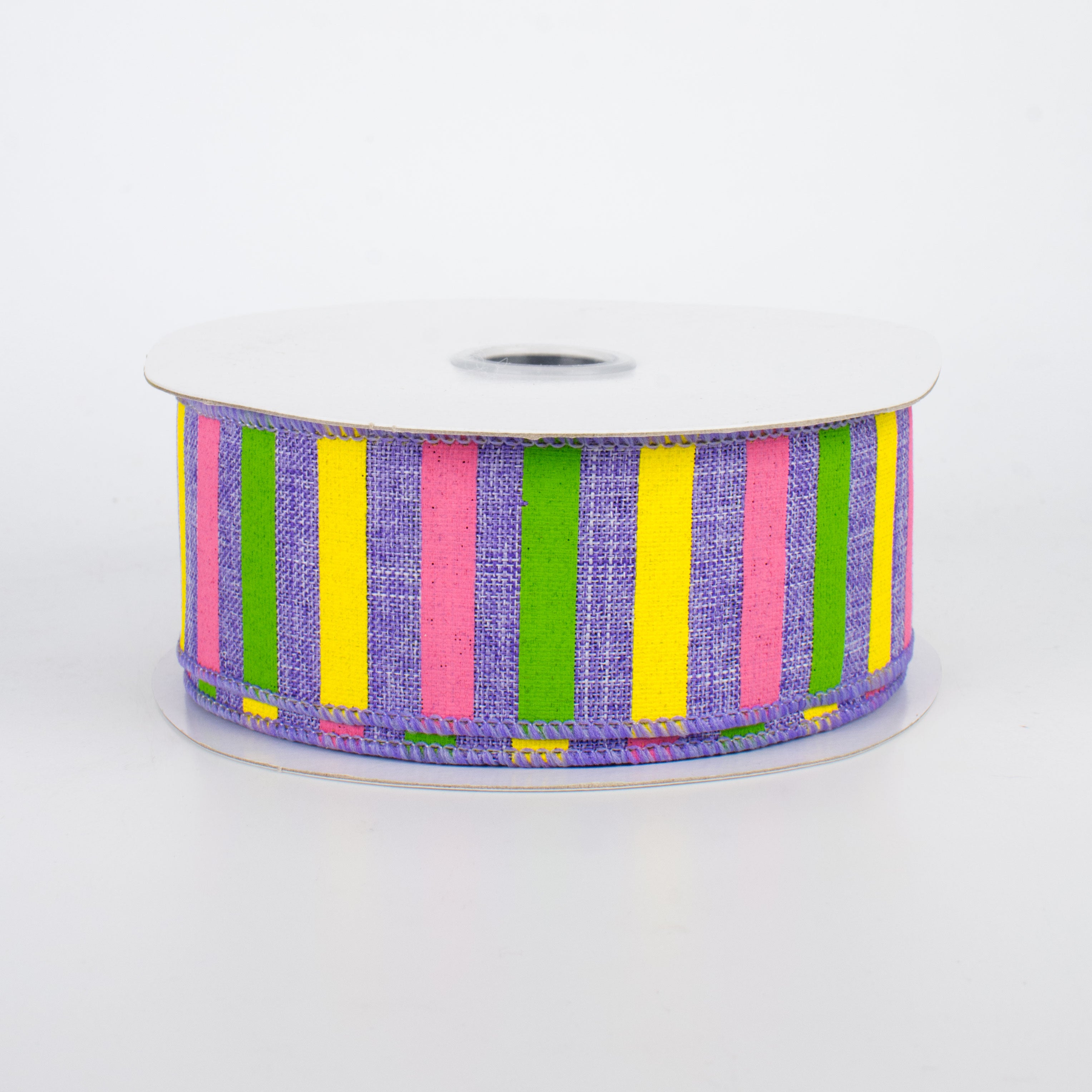 1.5" Summer Horizontal Stripe Ribbon: Lavender (10 Yards)