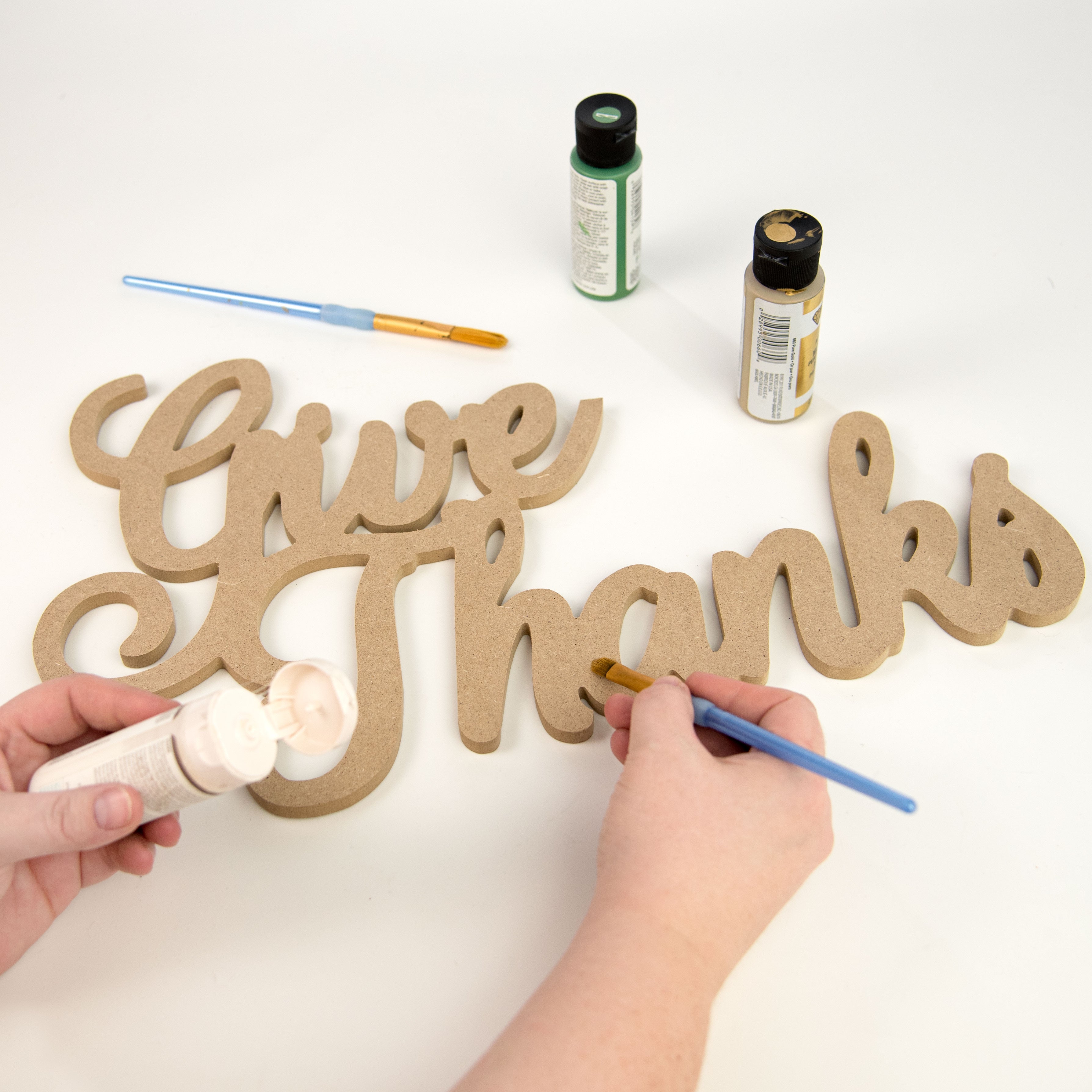 17" MDF Unfinished Cutout: Give Thanks