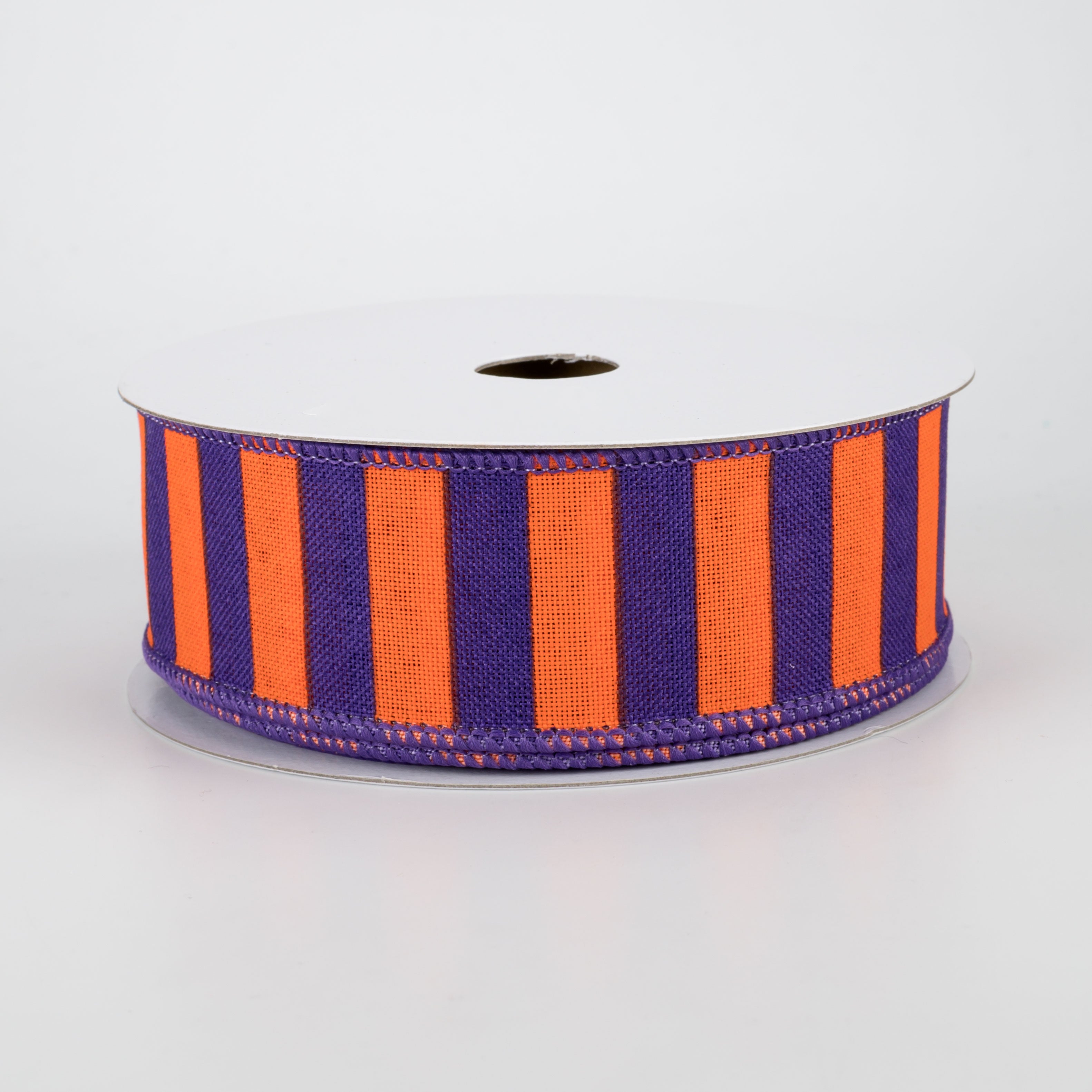 1.5" Medium Stripe Canvas Ribbon: Purple & Orange (10 Yards)