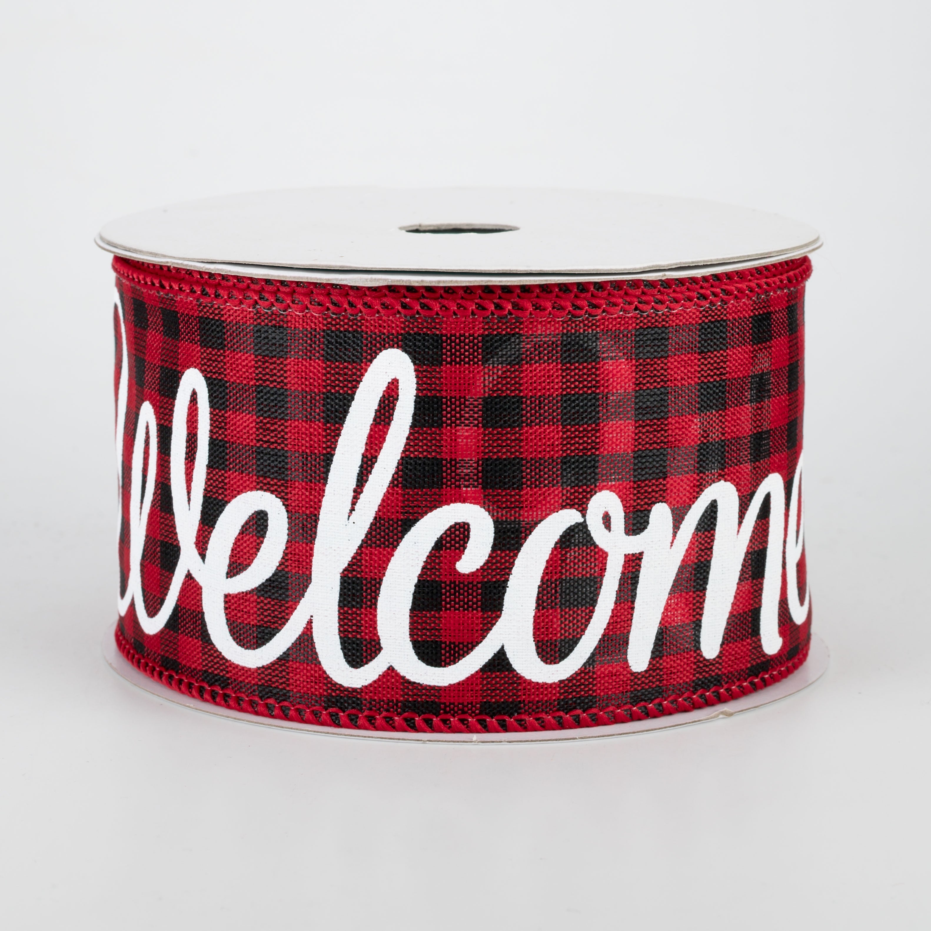2.5" Welcome Check Ribbon: Black, Red, White (10 Yards)