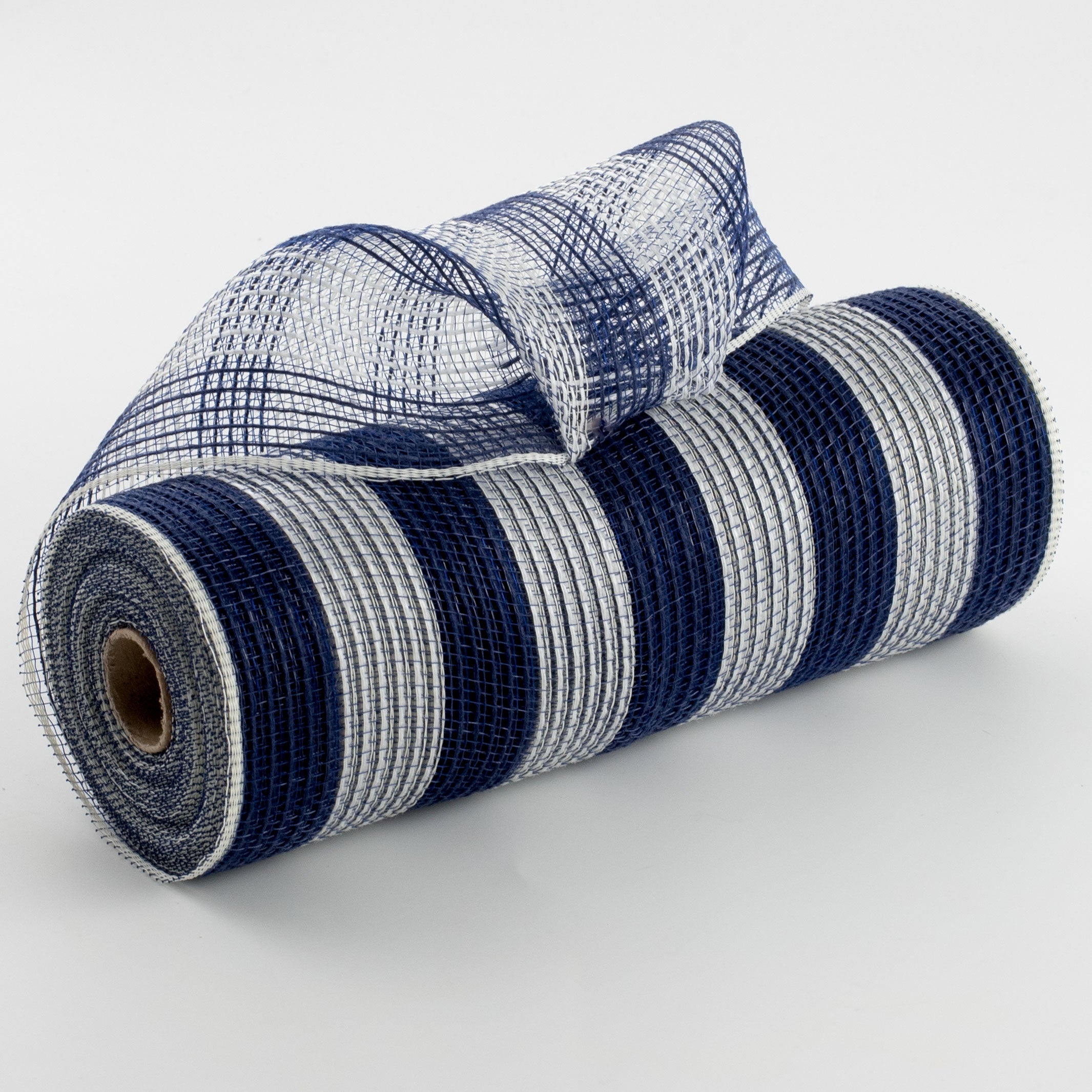 10" Thin Stripe Fabric Mesh: Navy & Cream