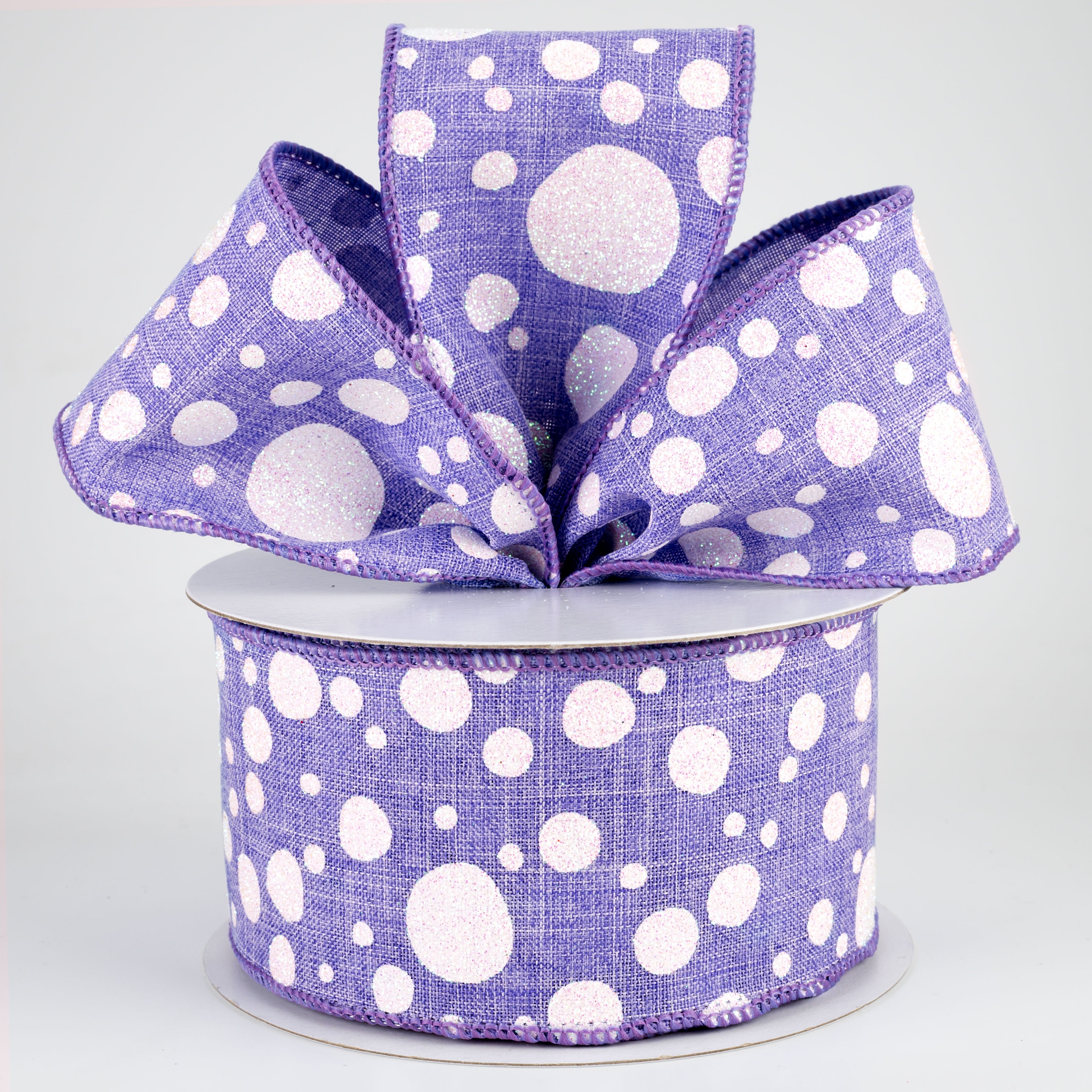 2.5" Irregular Dots Ribbon: Lavender (10 Yards)