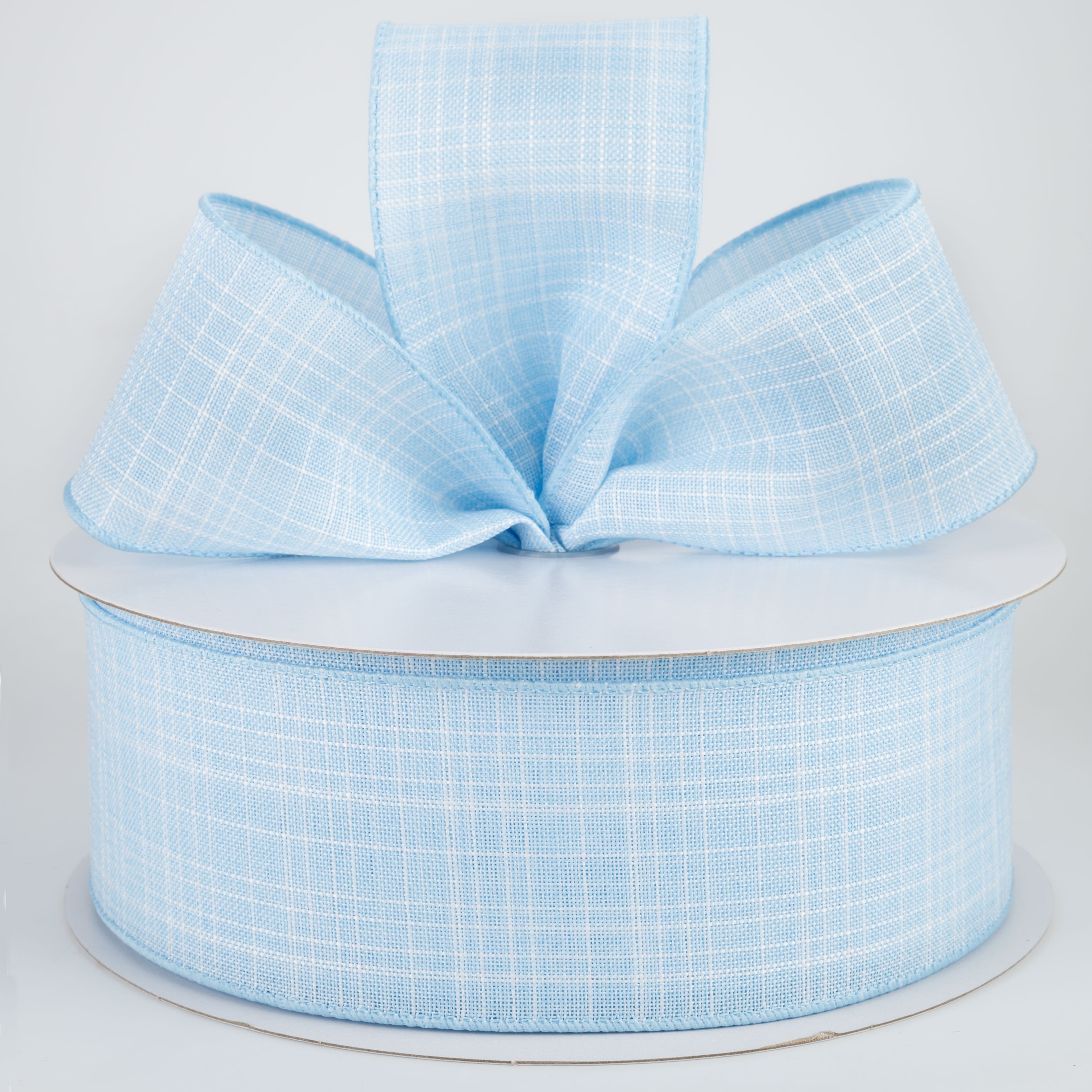 2.5" Estelle Textured Linen Ribbon: Light Blue (50 Yards)