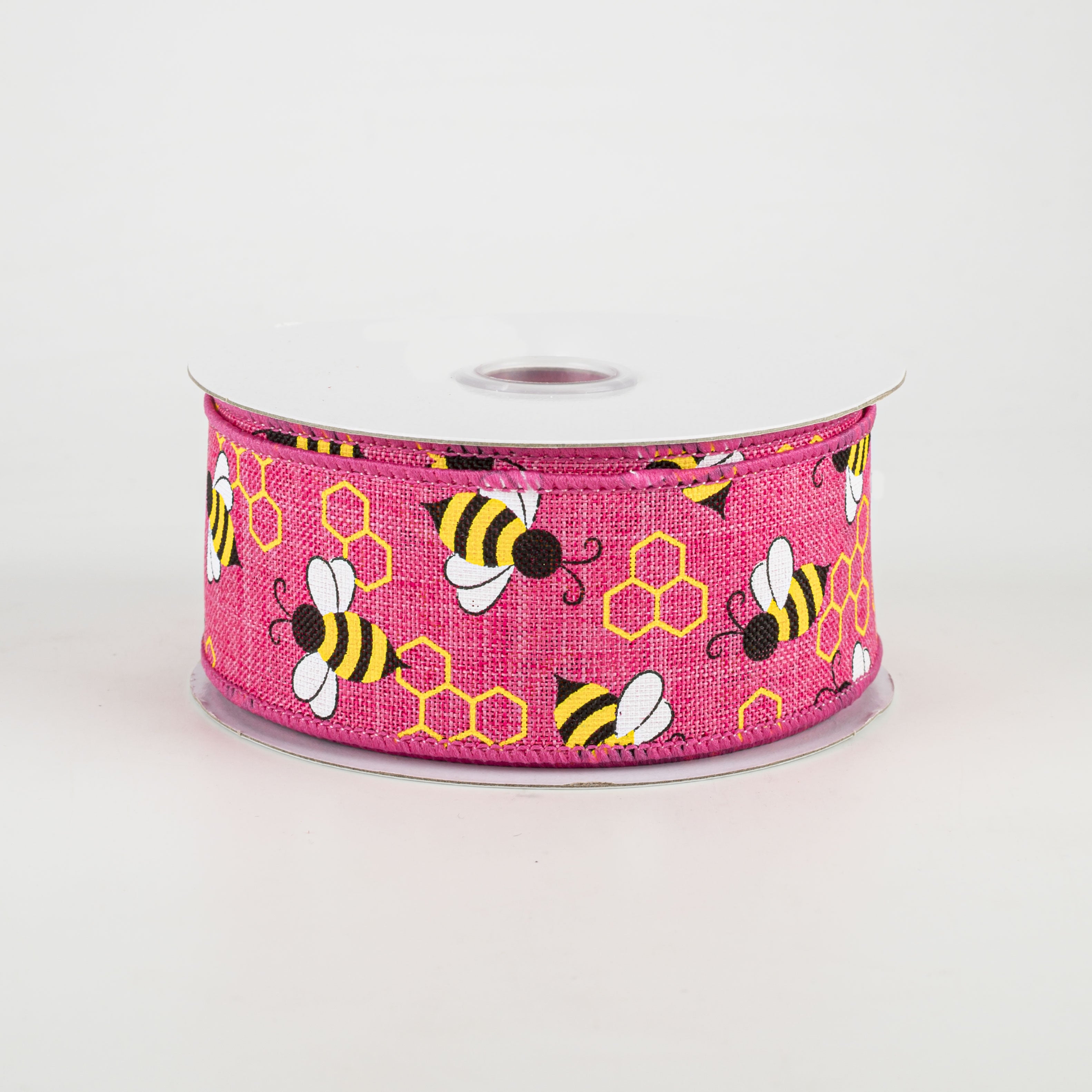 1.5" Mini Bumblebees Ribbon: Hot Pink (10 Yards)
