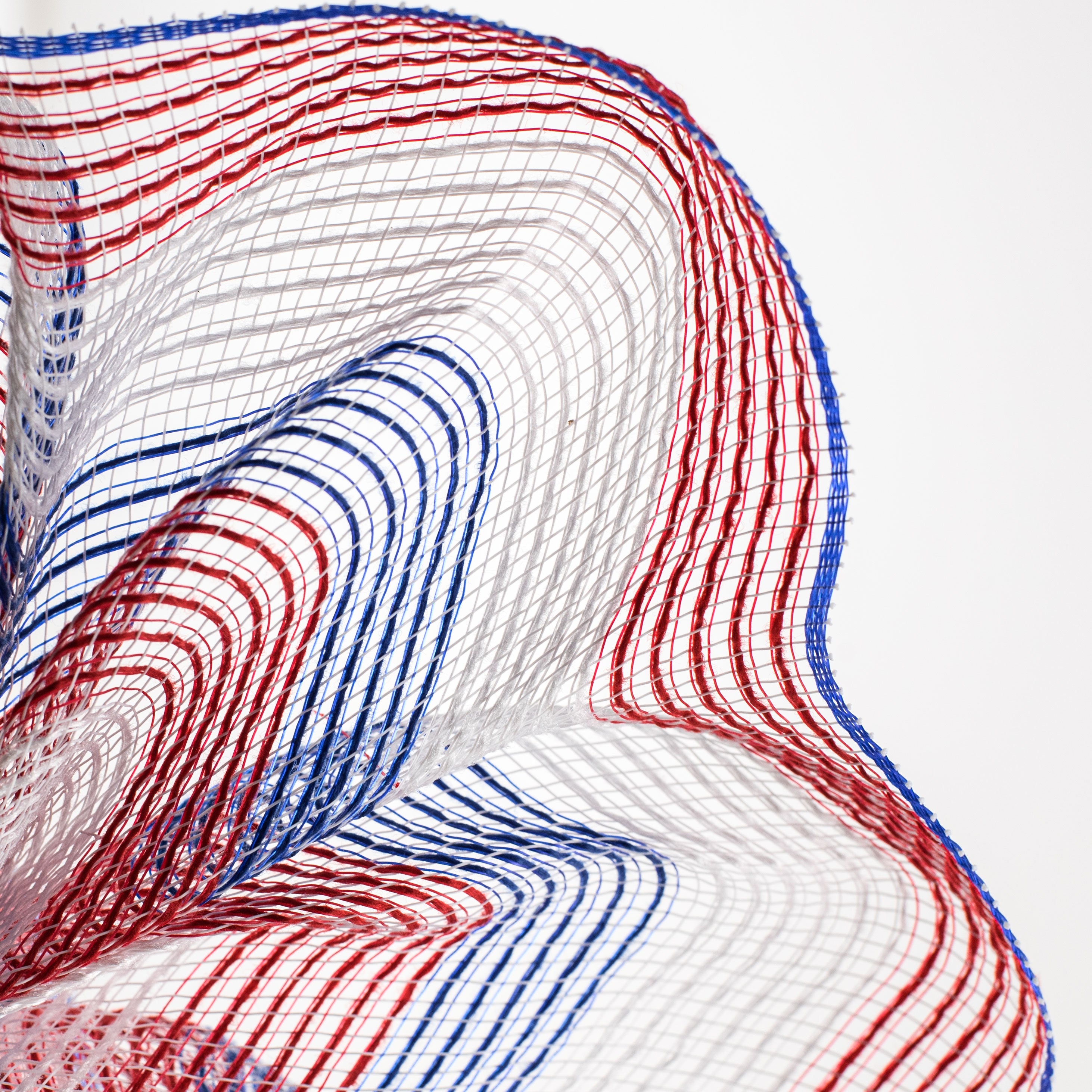 10" Small Stripe Fabric Mesh: Red, White, Blue