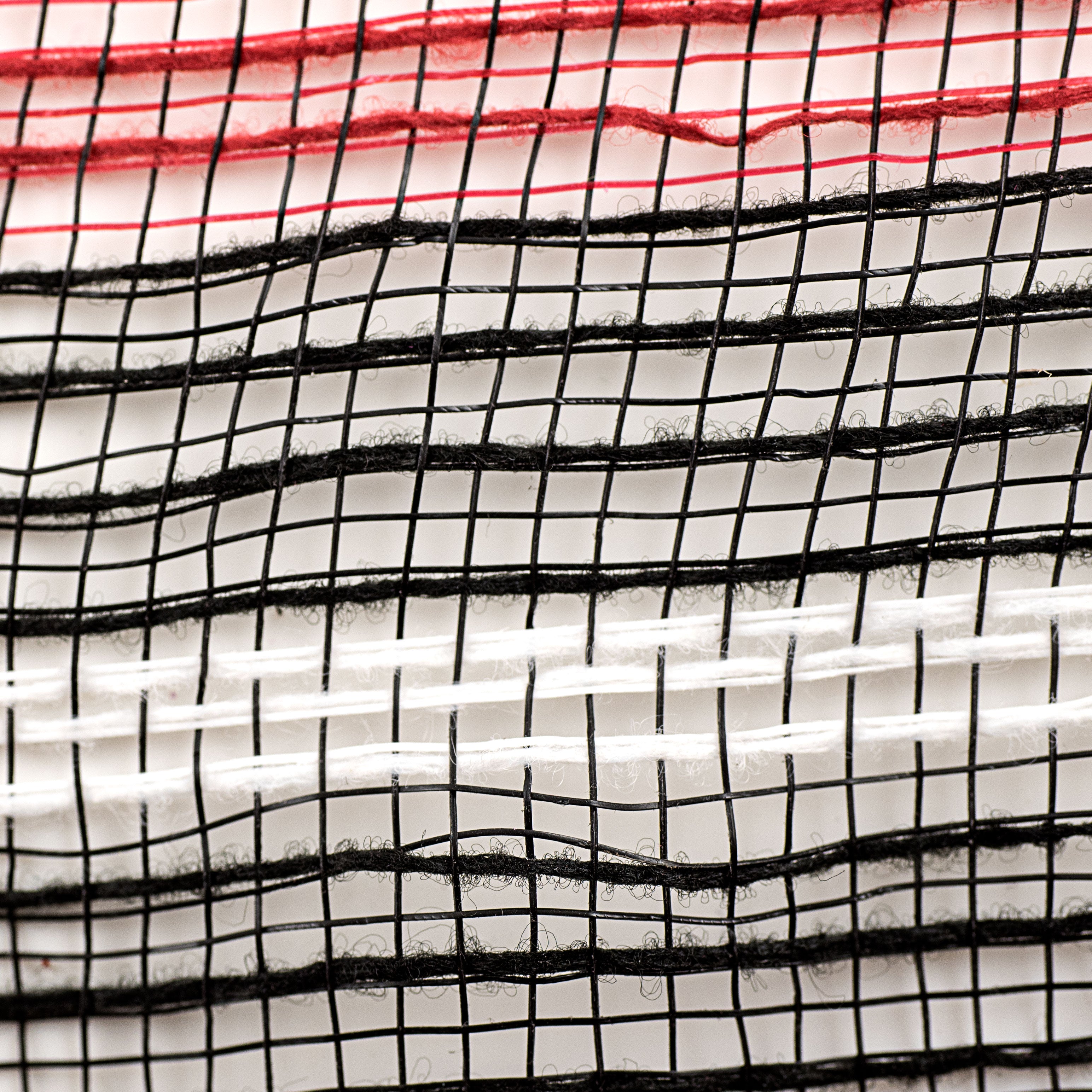 10" Bold Stripe Fabric Mesh: Red, Black, White