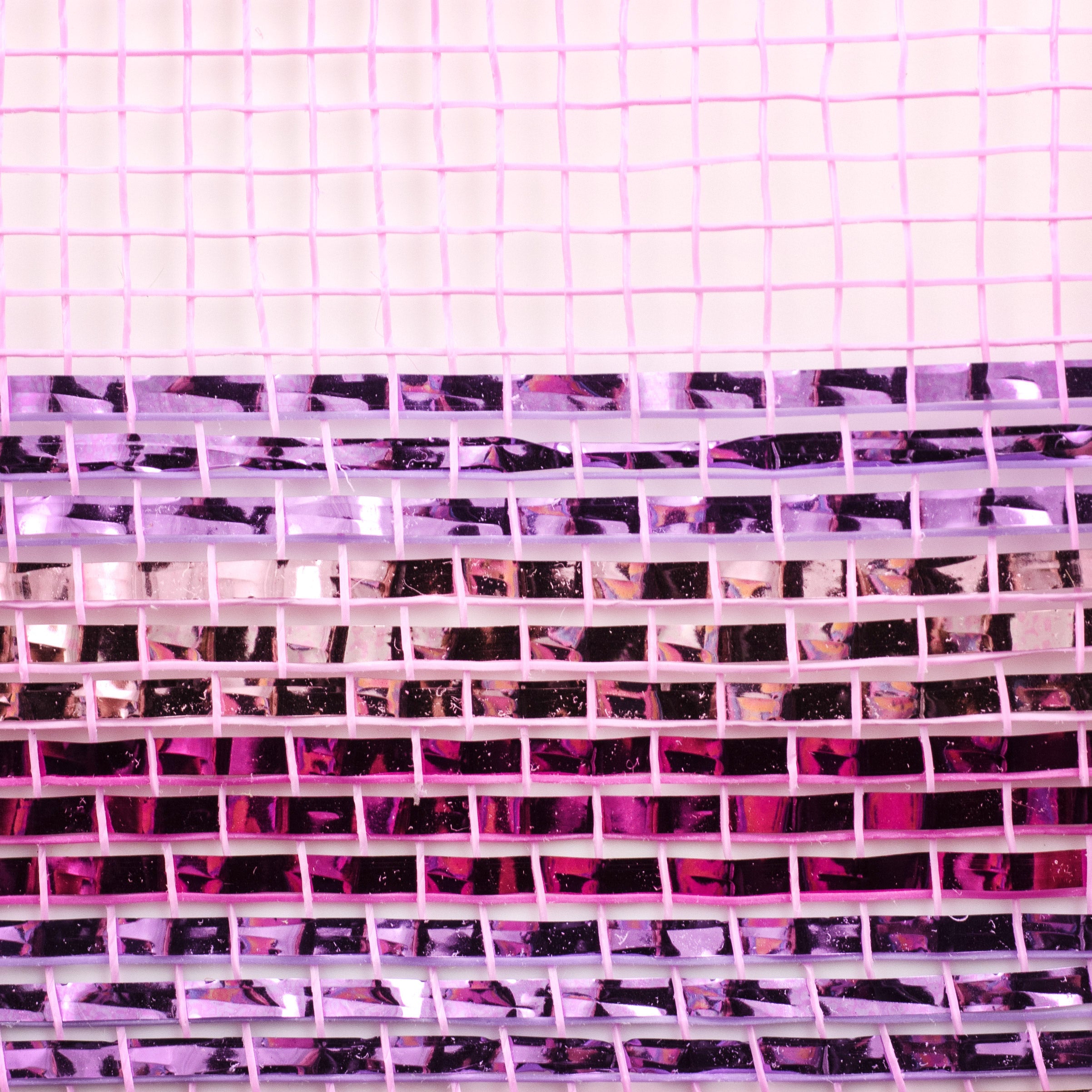 10" Border Stripe Metallic Mesh: Pink, Lavender, Hot Pink