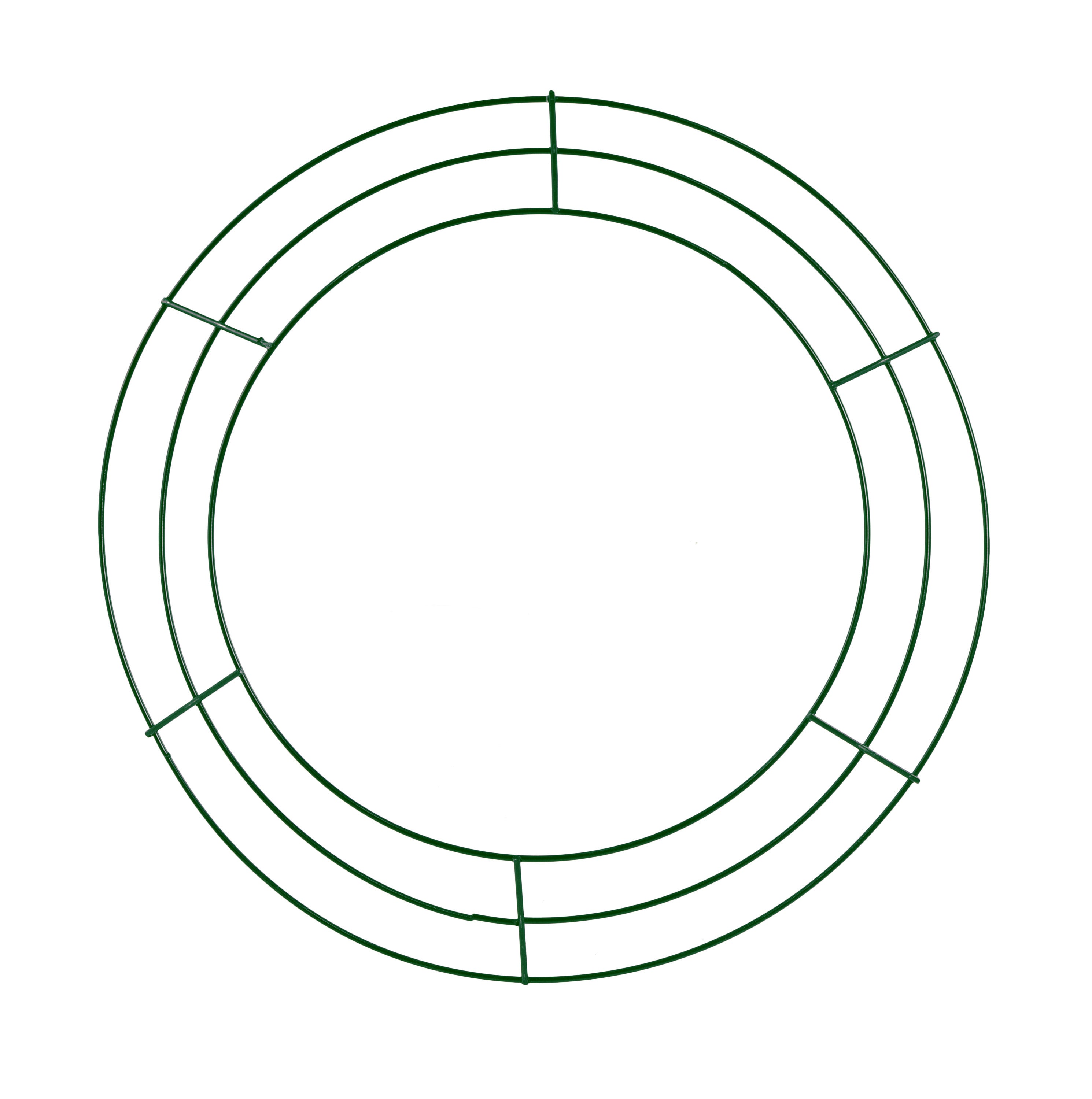 14" Wire Wreath Frame: 3-Wire Green