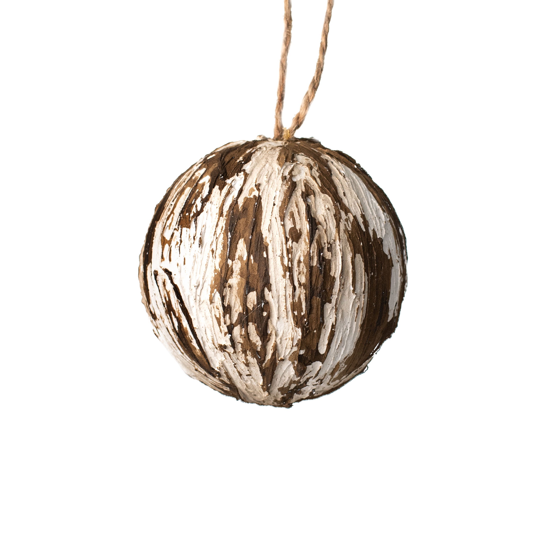 3.5" Birch Look Ball Ornament