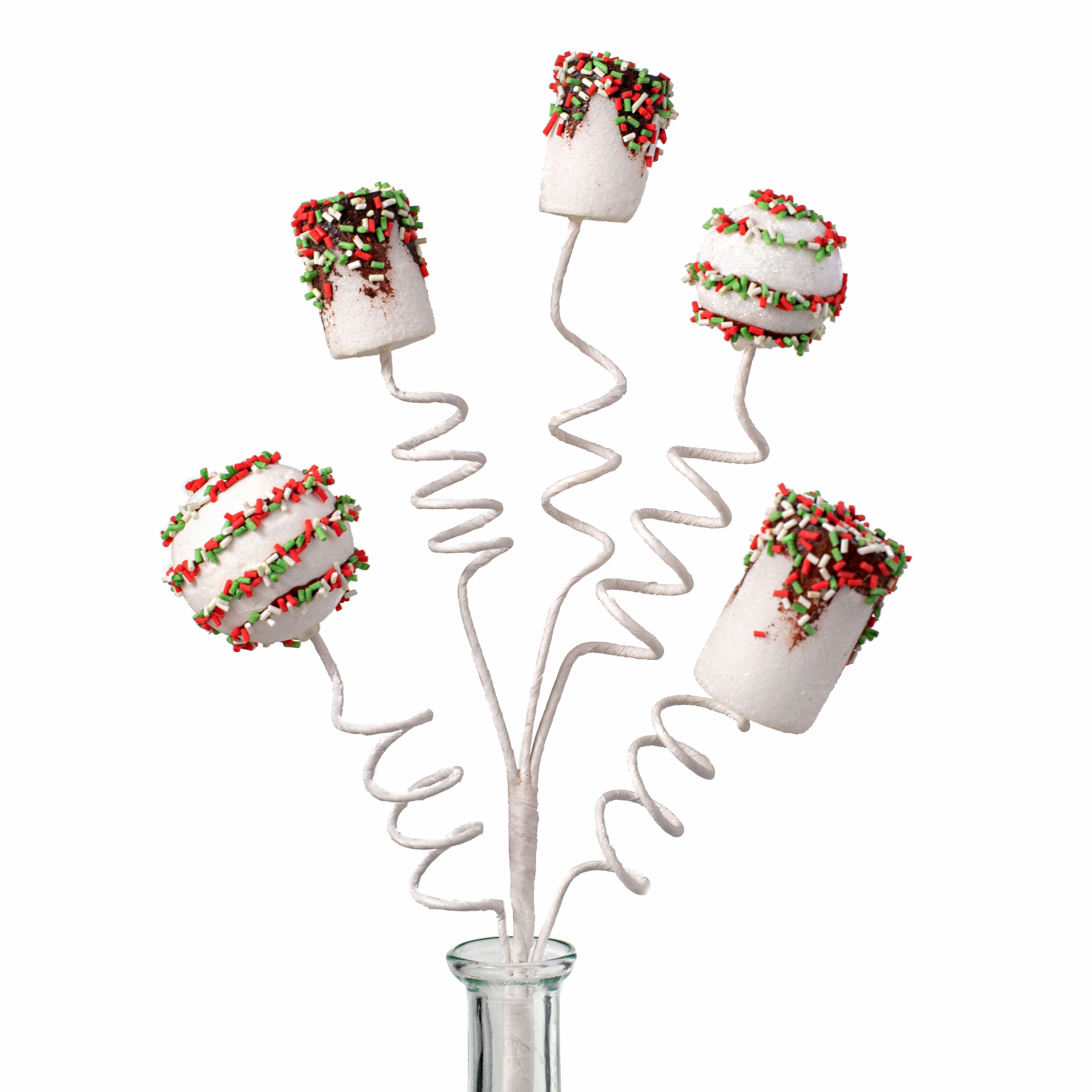 16" Chocolate Dipped Marshmallow Pick: Christmas