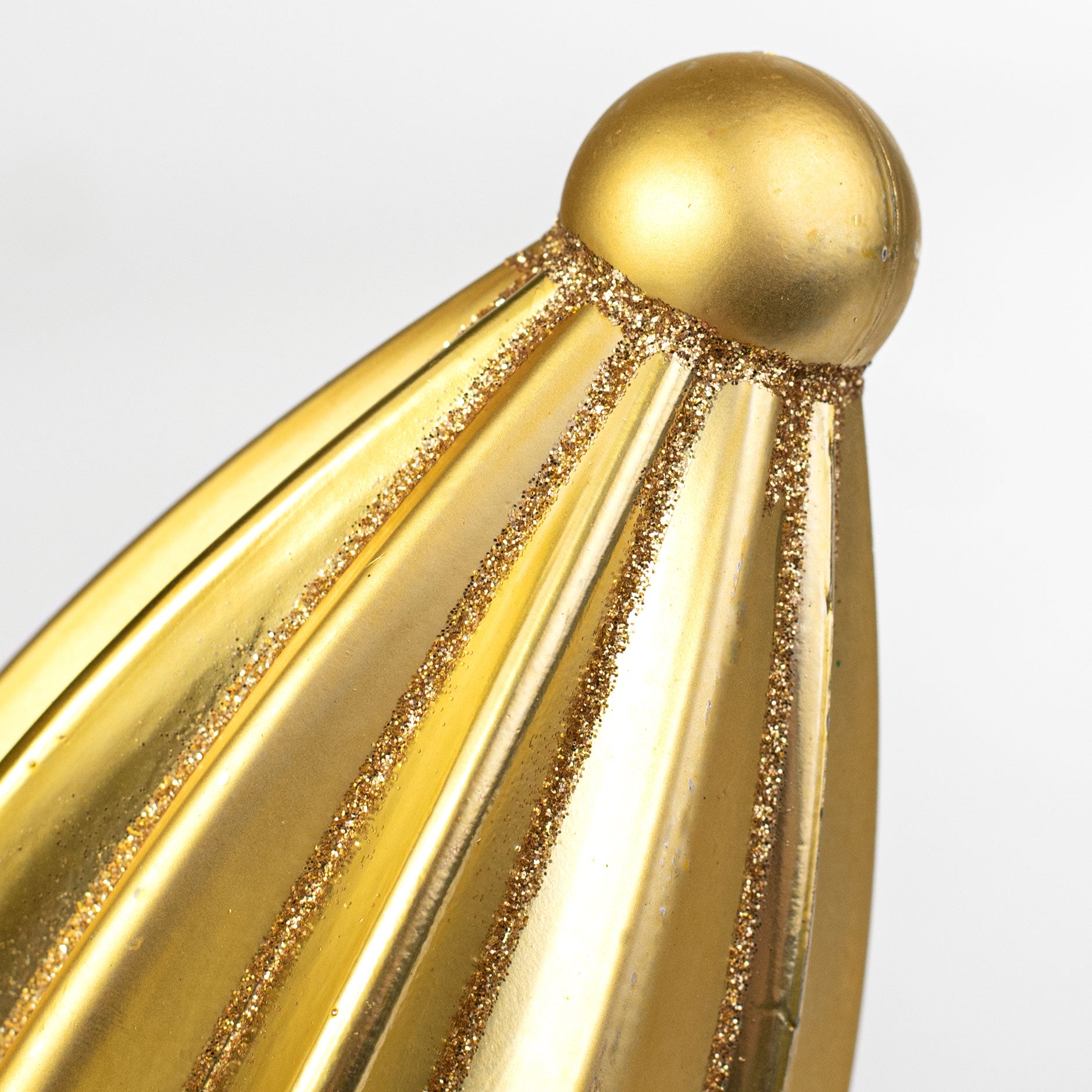 7.75" Ribbed Finial On Pick: Gold