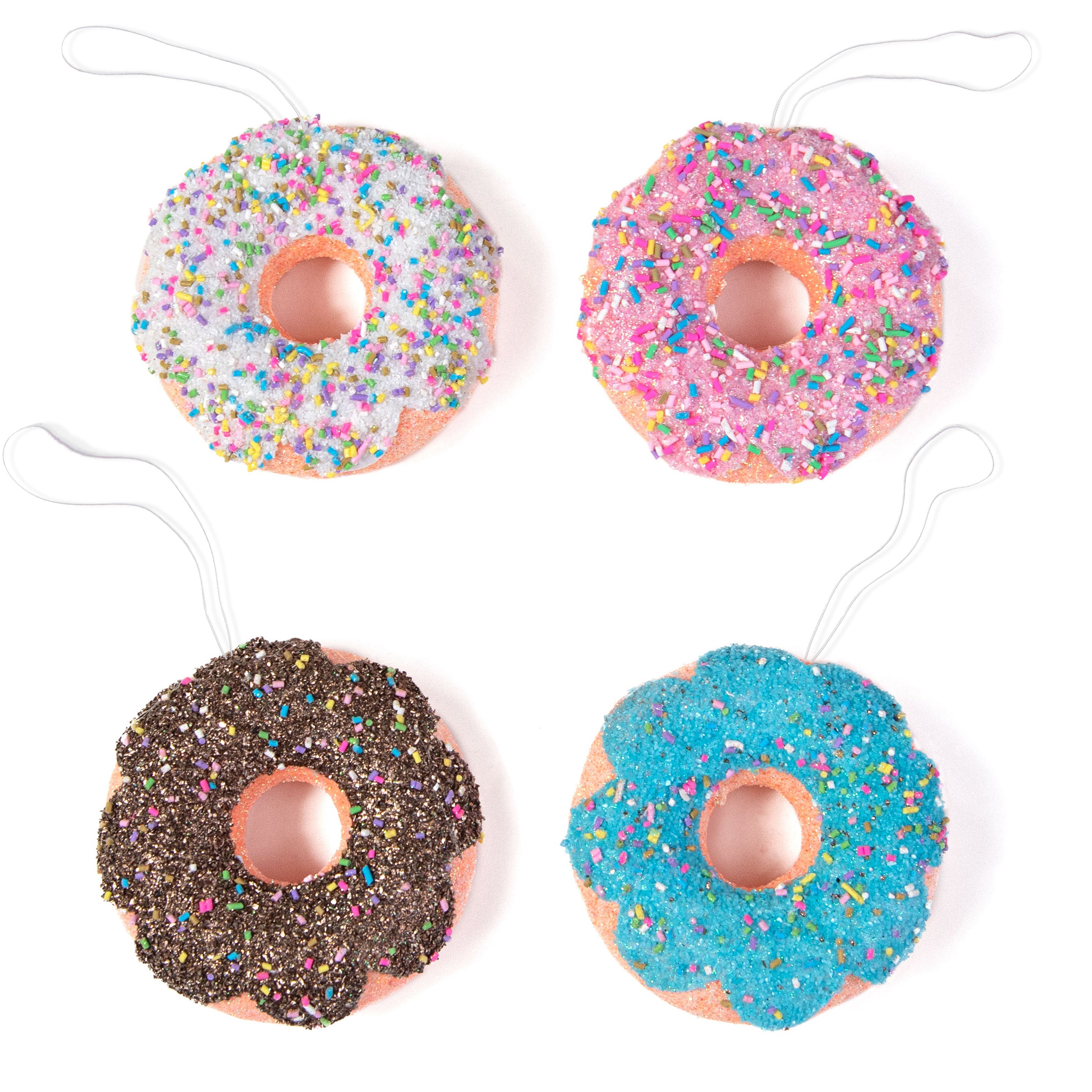 4" Donut Sprinkle Ornaments (4)