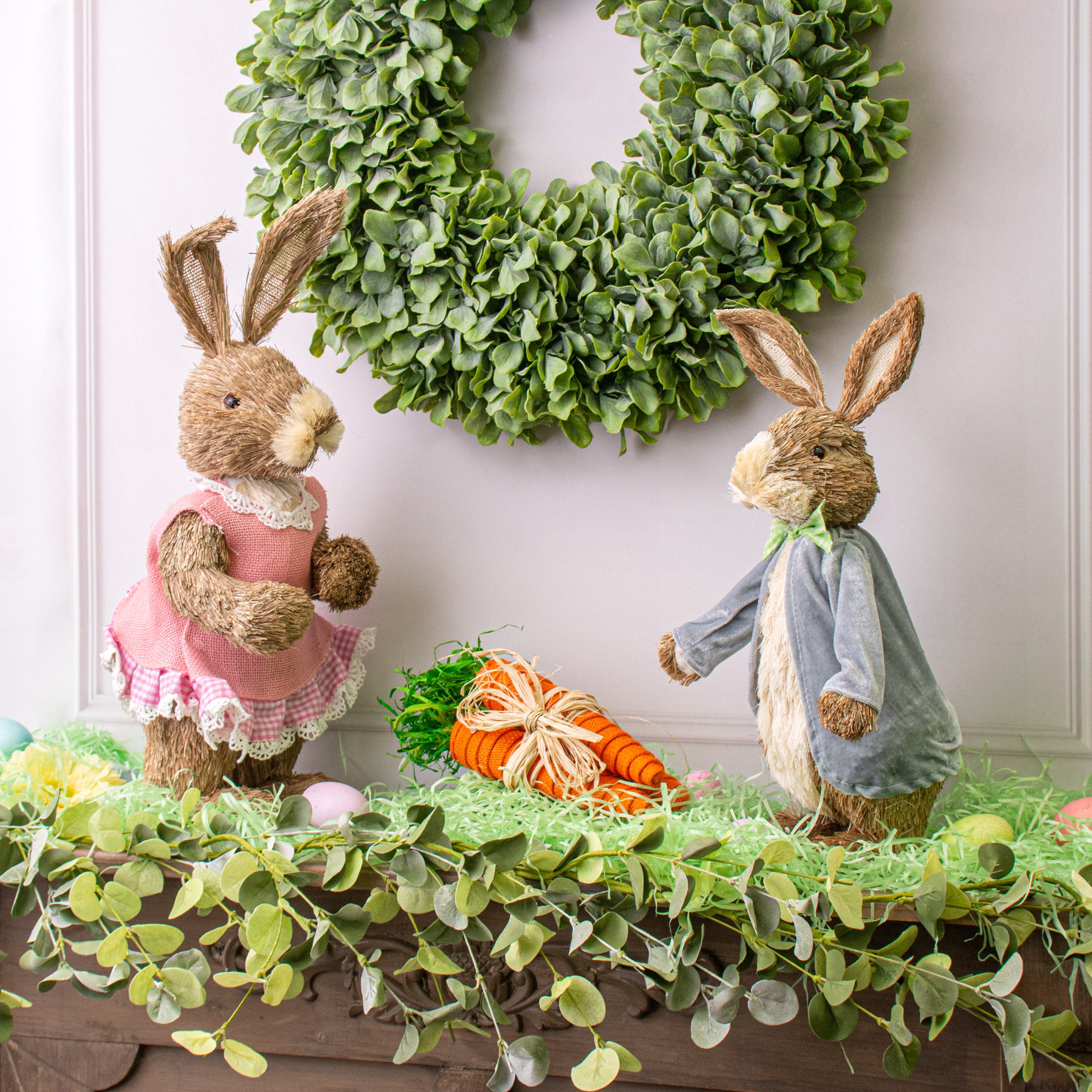 16" Sisal Bunny Decoration: Boy