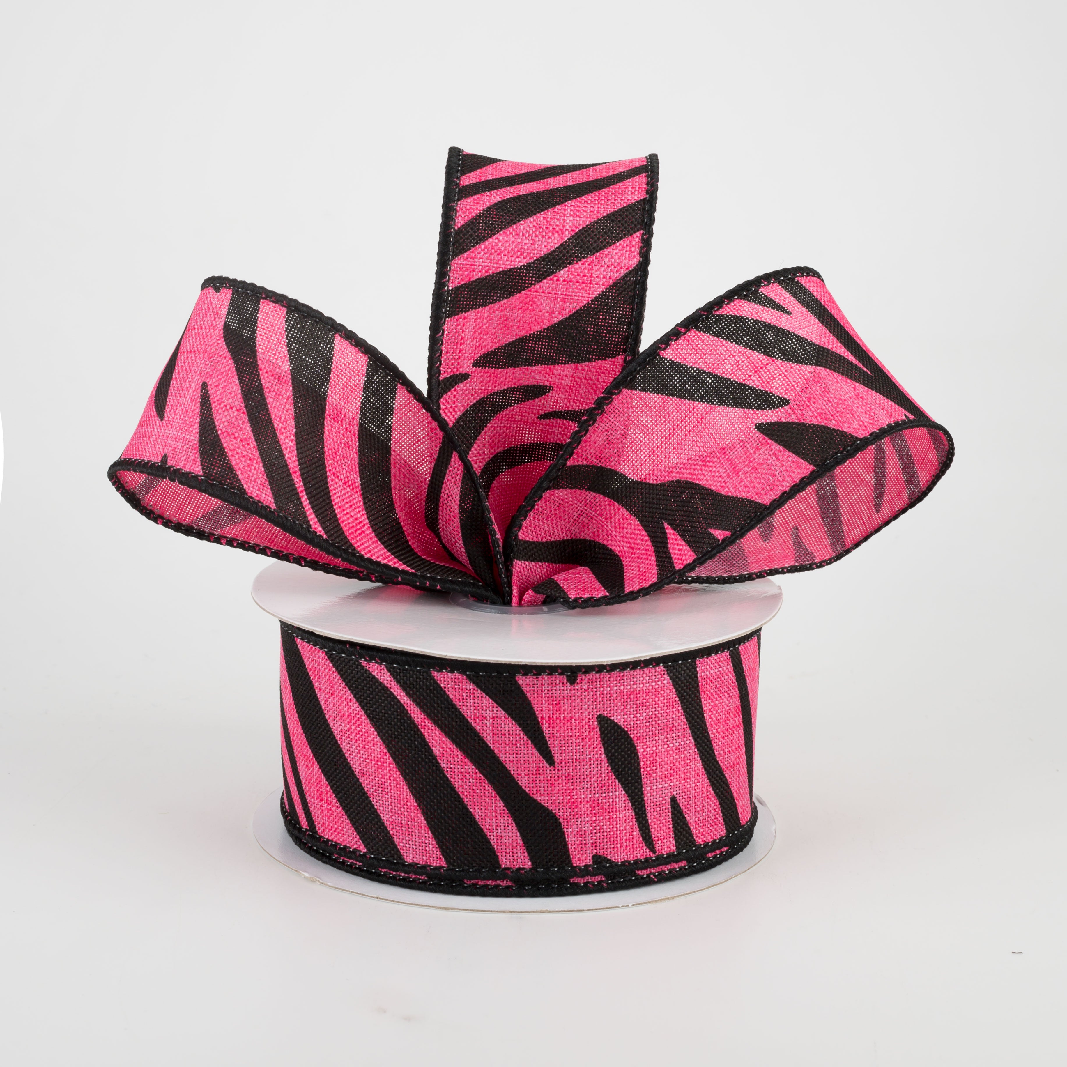 1.5" Animal Stripes Ribbon: Hot Pink & Black (10 Yards)