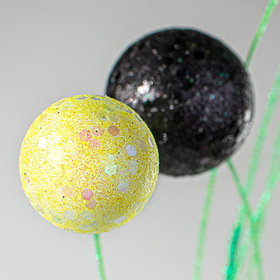 30" Glitter Ball Filler Spray: Yellow & Black