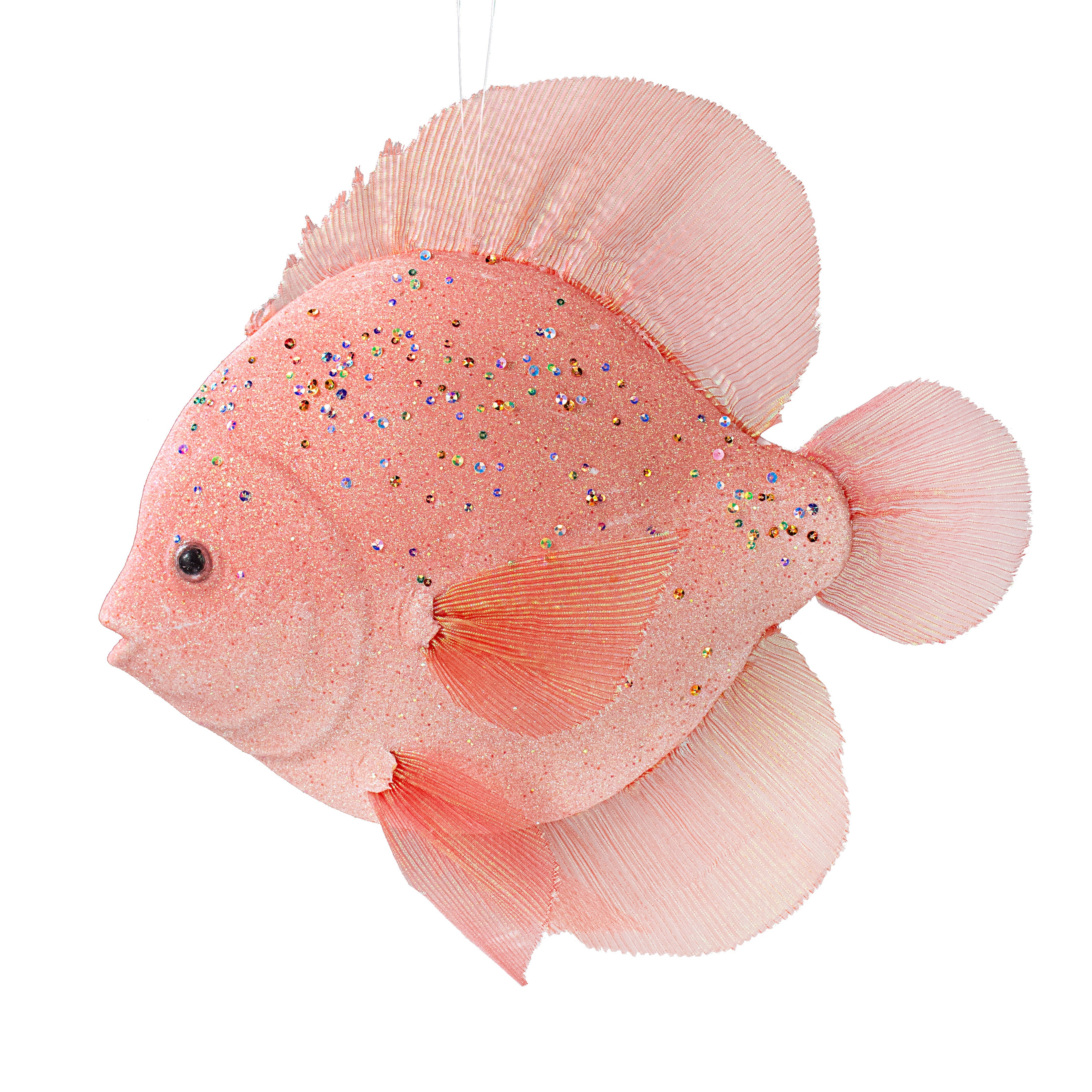 15" Glittered Foam Fish Ornament: Coral