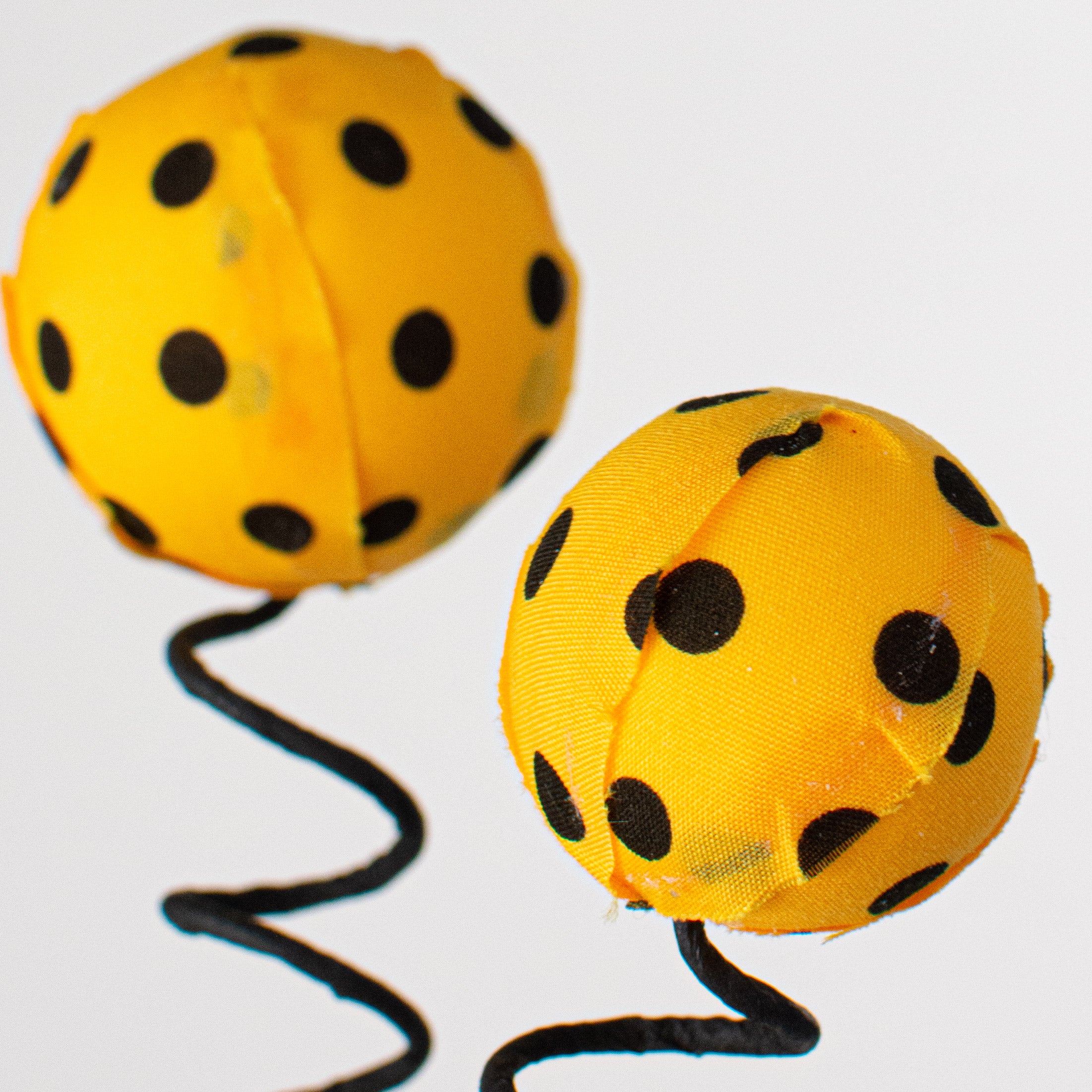 16" Polka Dot Fabric Ball Pick: Yellow & Black